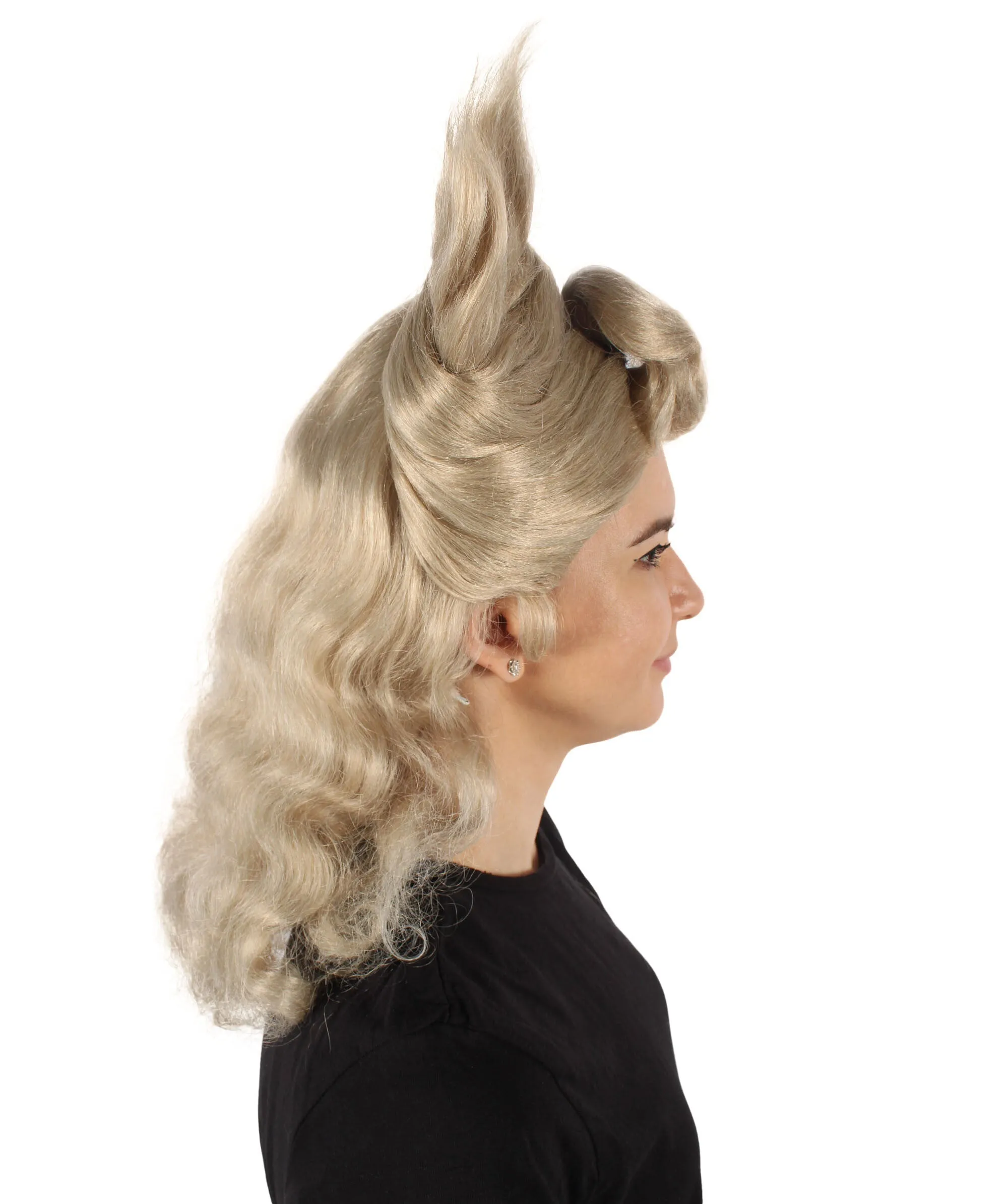 HPO Adult Women's Silver Blonde Spiky Short Wig |  Perfect for Halloween |  Flame-retardant Synthetic Fiber