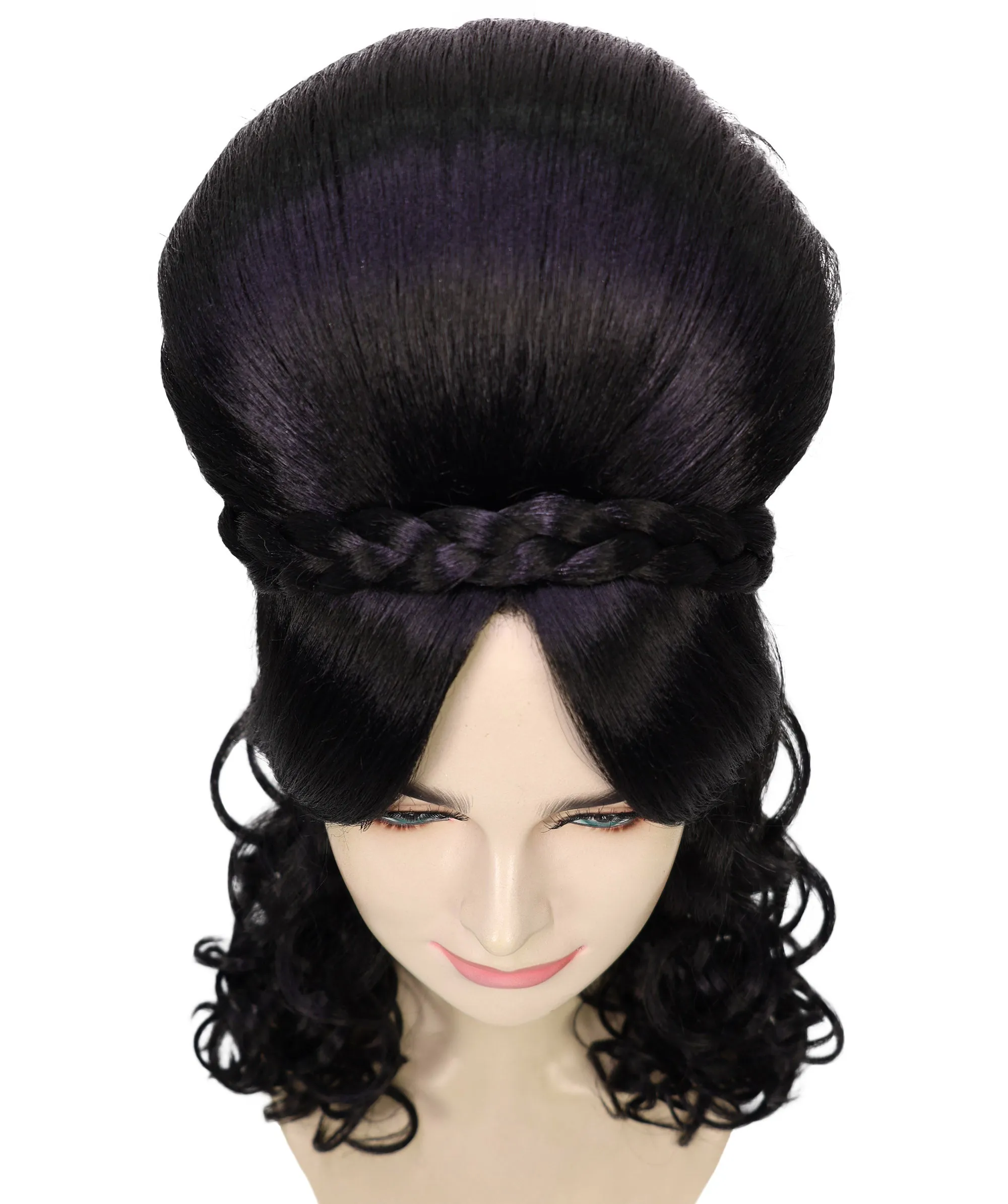 HPO Adult Women’s Victorian Multiple Color Options  Wig Updo with Bangs,   Breathable Capless Cap, Flame-retardant Synthetic Fiber