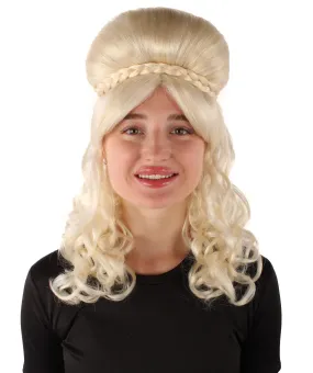 HPO Adult Women’s Victorian Multiple Color Options  Wig Updo with Bangs,   Breathable Capless Cap, Flame-retardant Synthetic Fiber