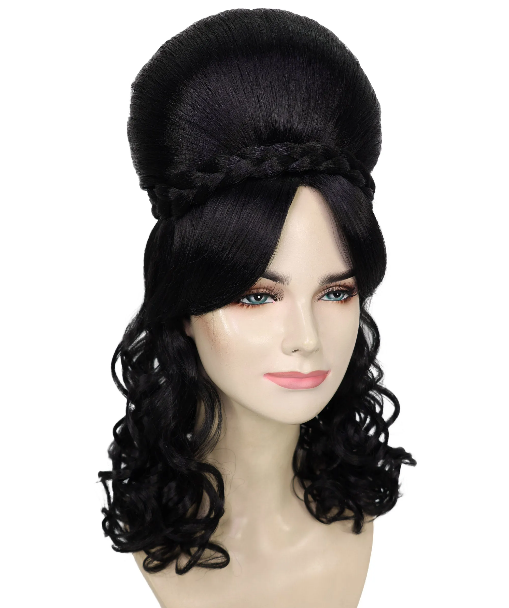HPO Adult Women’s Victorian Multiple Color Options  Wig Updo with Bangs,   Breathable Capless Cap, Flame-retardant Synthetic Fiber