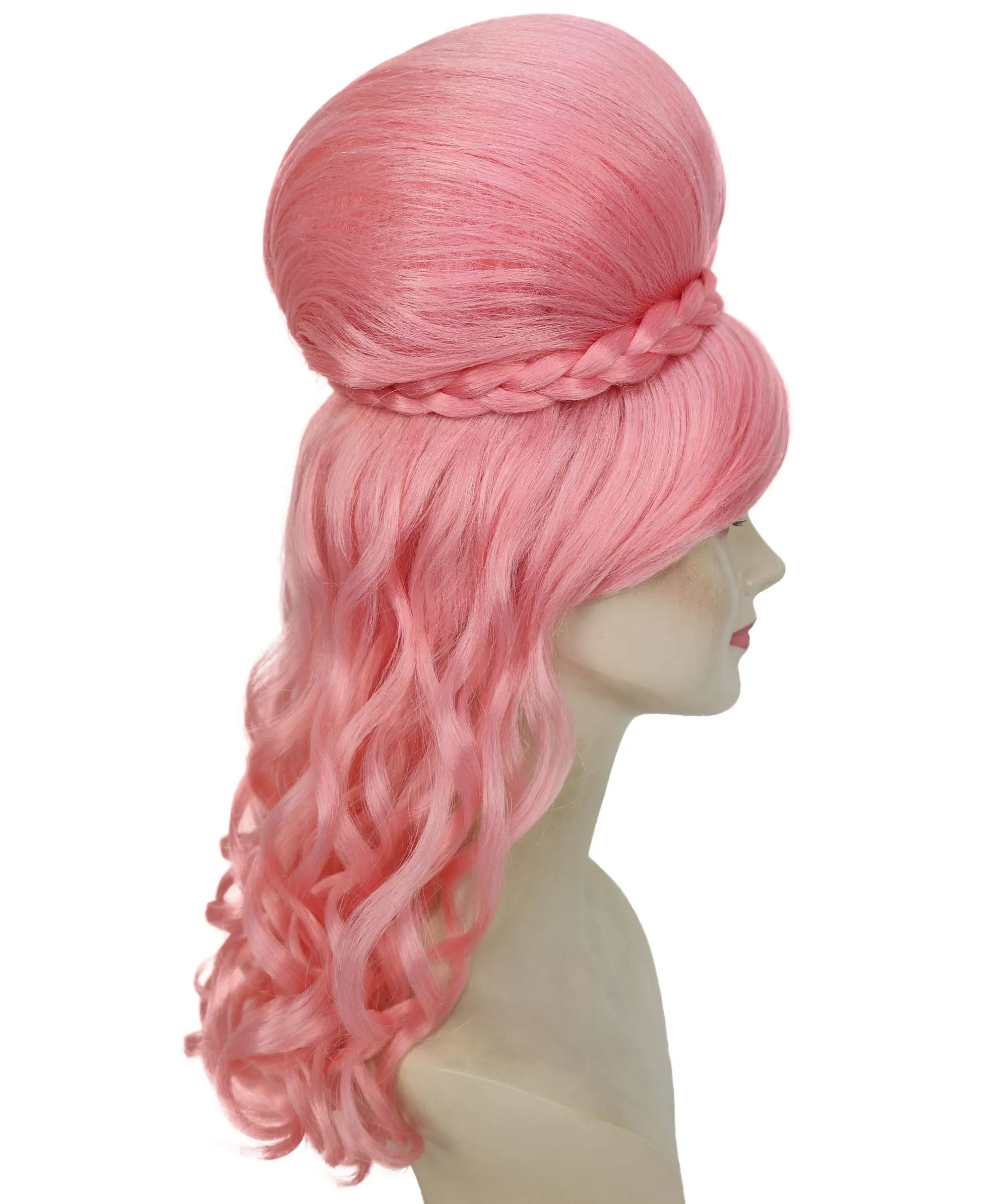 HPO Adult Women’s Victorian Multiple Color Options  Wig Updo with Bangs,   Breathable Capless Cap, Flame-retardant Synthetic Fiber