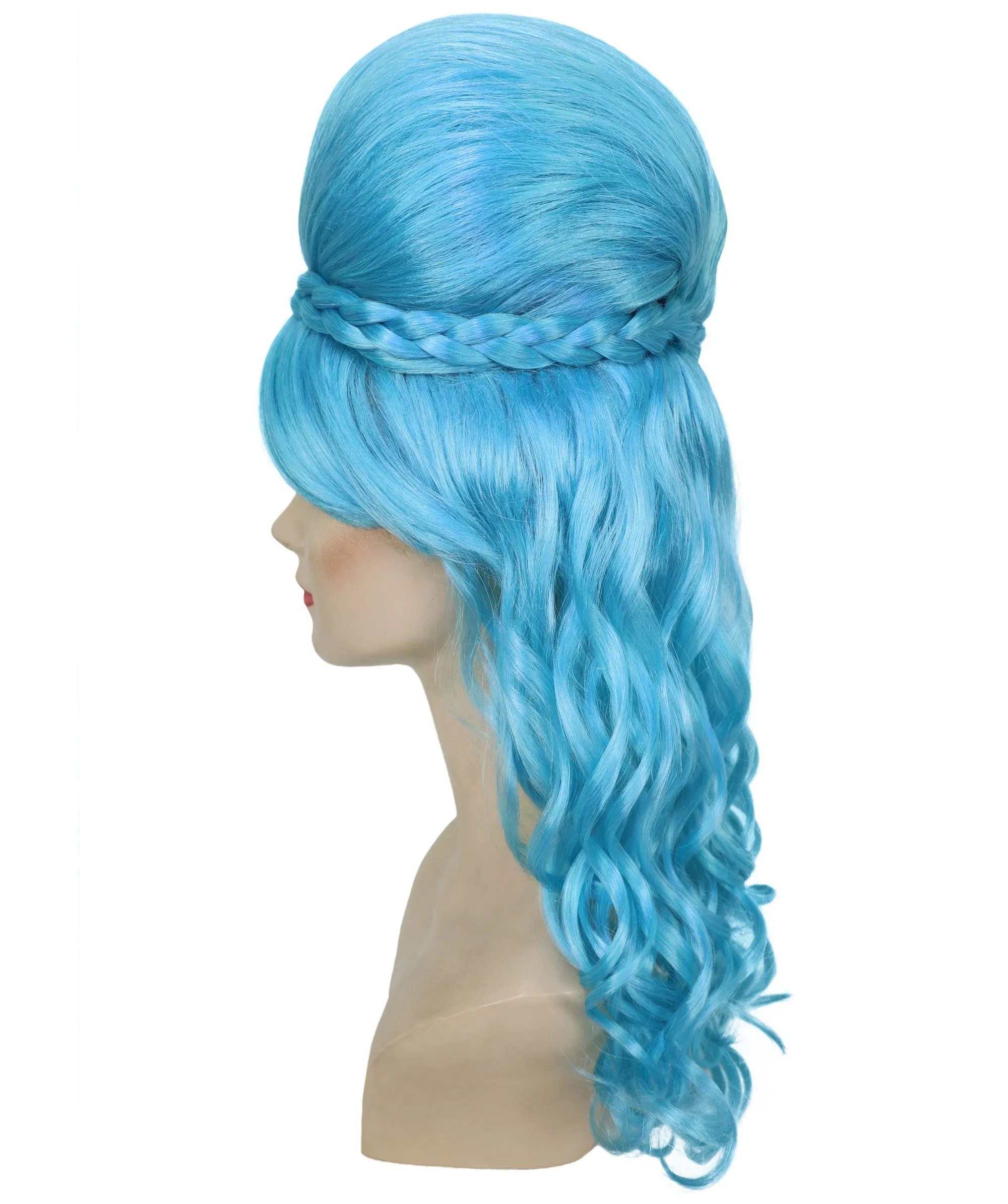 HPO Adult Women’s Victorian Multiple Color Options  Wig Updo with Bangs,   Breathable Capless Cap, Flame-retardant Synthetic Fiber