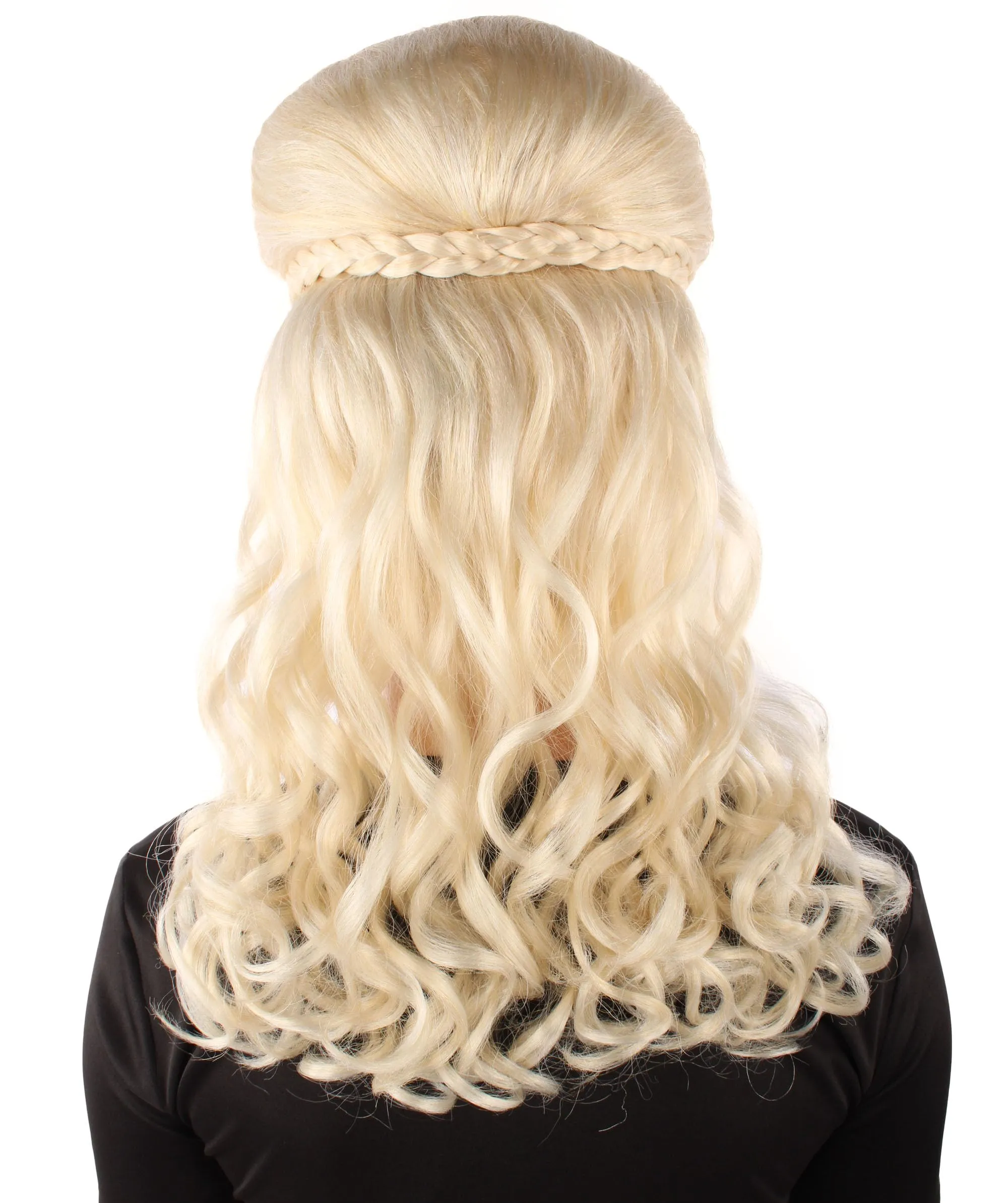 HPO Adult Women’s Victorian Multiple Color Options  Wig Updo with Bangs,   Breathable Capless Cap, Flame-retardant Synthetic Fiber