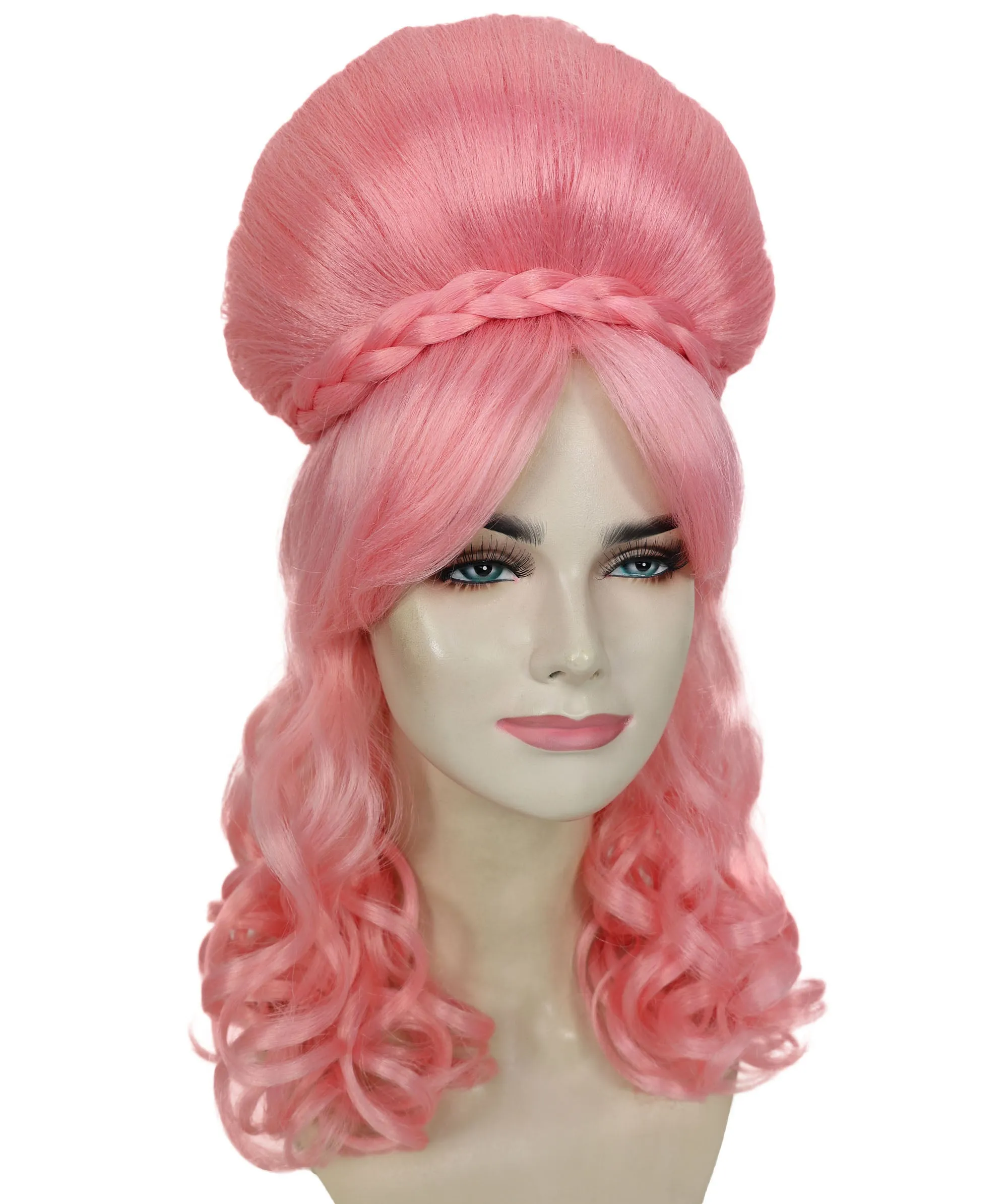 HPO Adult Women’s Victorian Multiple Color Options  Wig Updo with Bangs,   Breathable Capless Cap, Flame-retardant Synthetic Fiber
