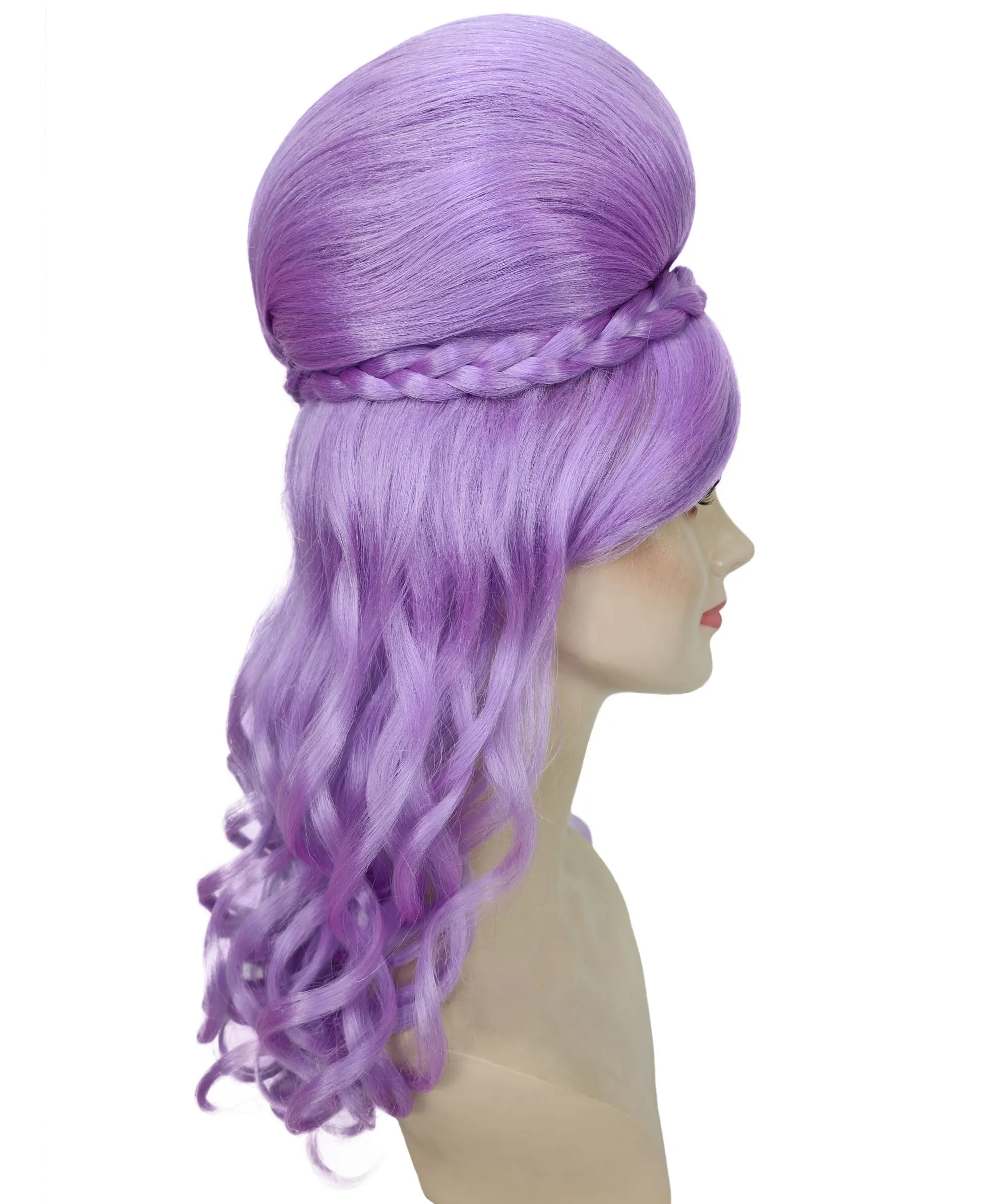 HPO Adult Women’s Victorian Multiple Color Options  Wig Updo with Bangs,   Breathable Capless Cap, Flame-retardant Synthetic Fiber