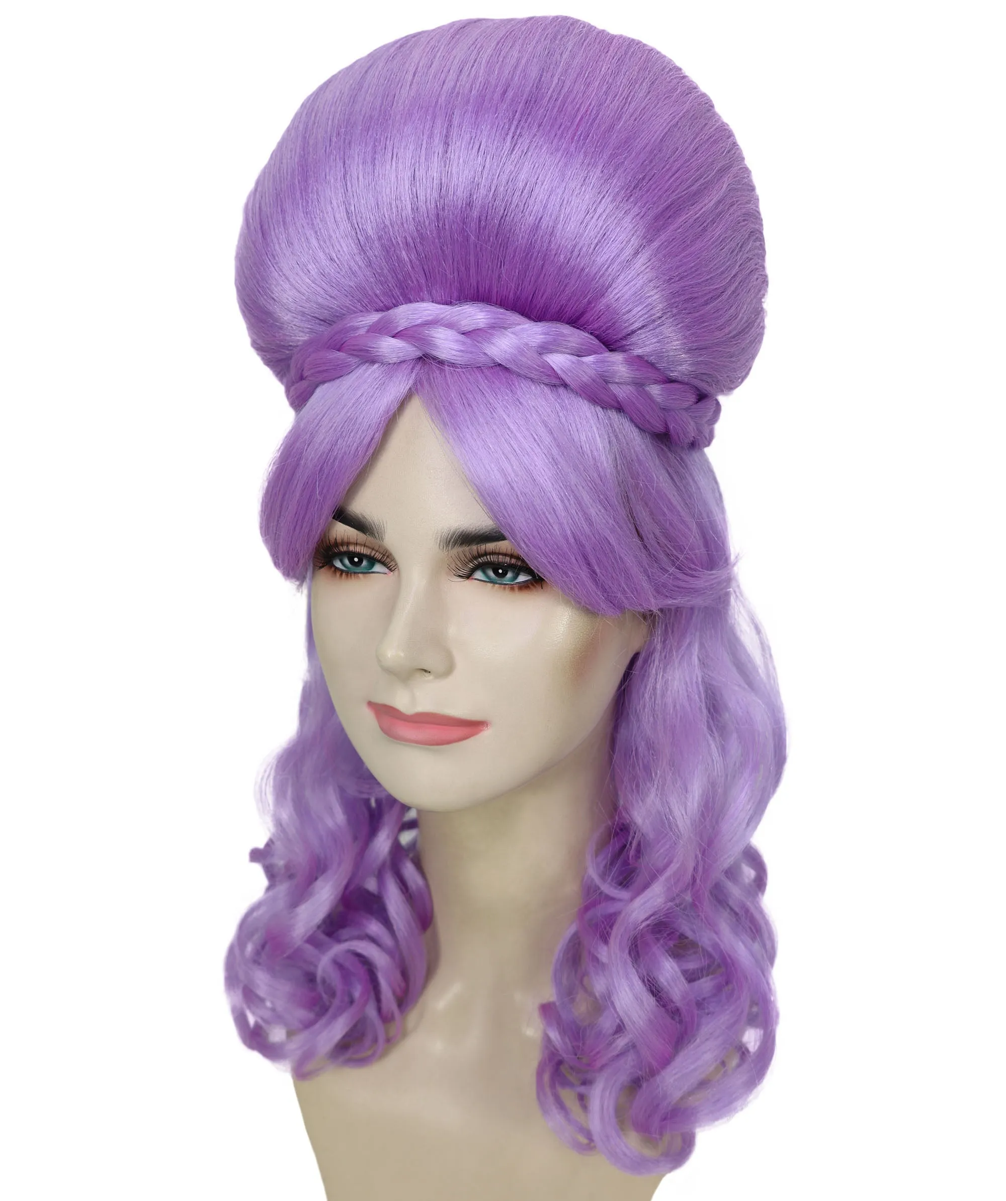 HPO Adult Women’s Victorian Multiple Color Options  Wig Updo with Bangs,   Breathable Capless Cap, Flame-retardant Synthetic Fiber