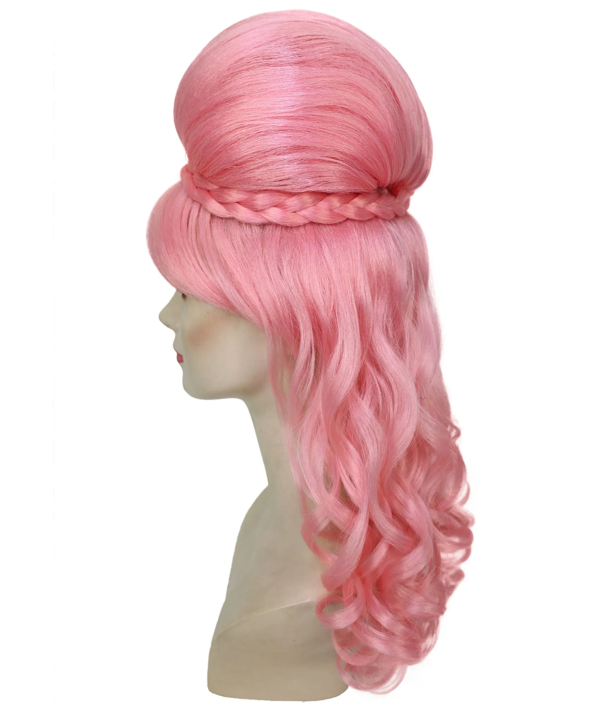 HPO Adult Women’s Victorian Multiple Color Options  Wig Updo with Bangs,   Breathable Capless Cap, Flame-retardant Synthetic Fiber