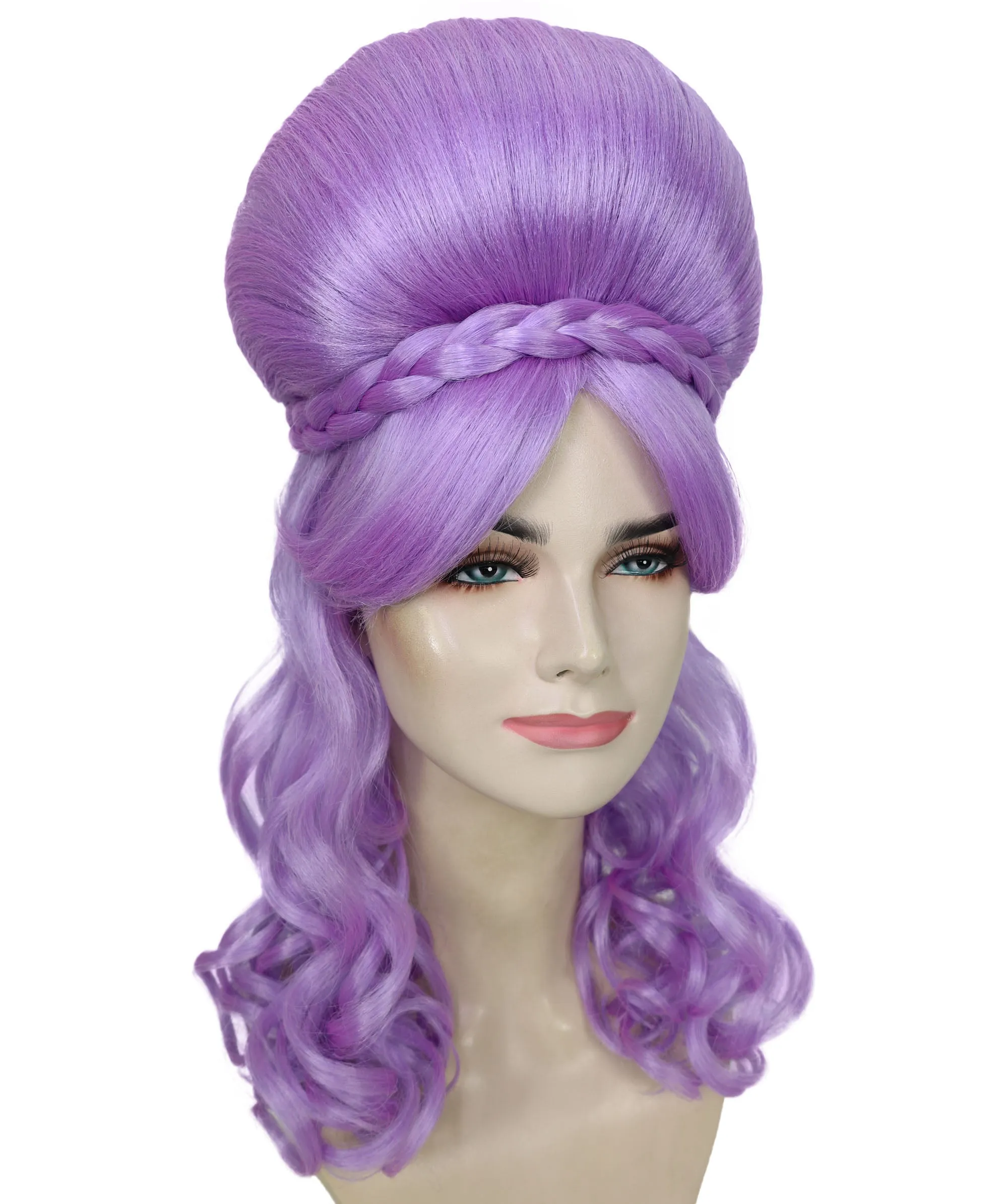 HPO Adult Women’s Victorian Multiple Color Options  Wig Updo with Bangs,   Breathable Capless Cap, Flame-retardant Synthetic Fiber