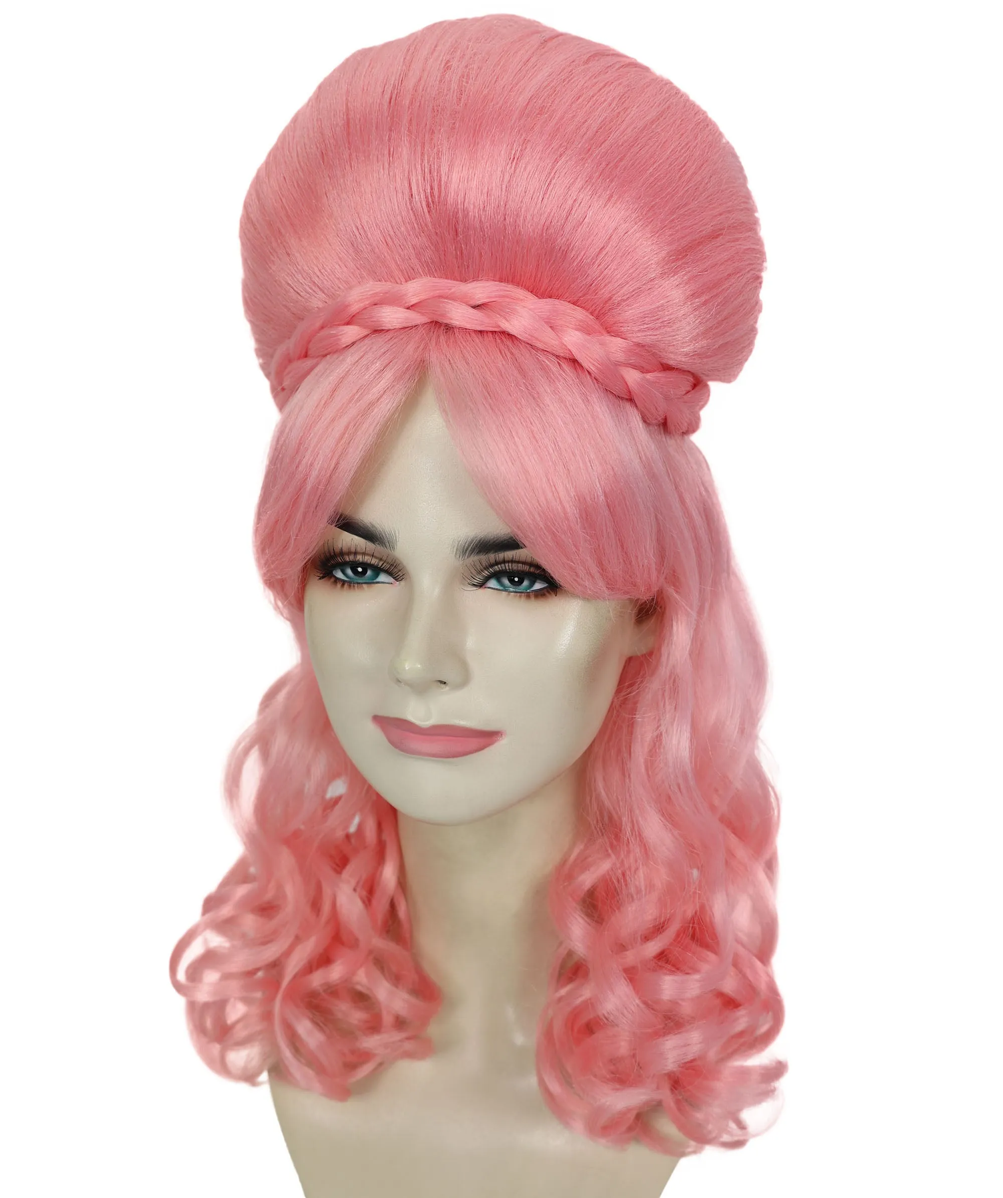 HPO Adult Women’s Victorian Multiple Color Options  Wig Updo with Bangs,   Breathable Capless Cap, Flame-retardant Synthetic Fiber