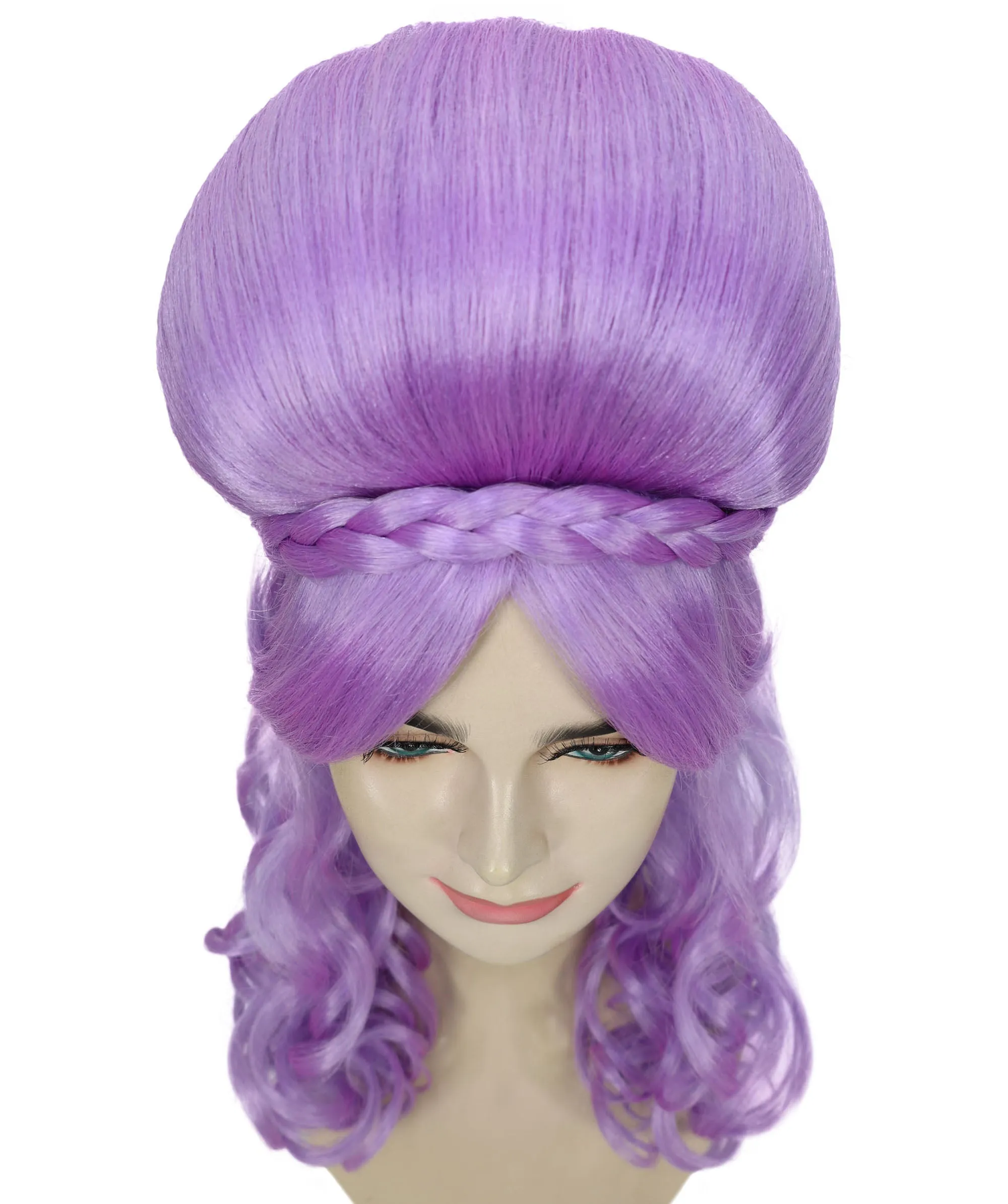 HPO Adult Women’s Victorian Multiple Color Options  Wig Updo with Bangs,   Breathable Capless Cap, Flame-retardant Synthetic Fiber