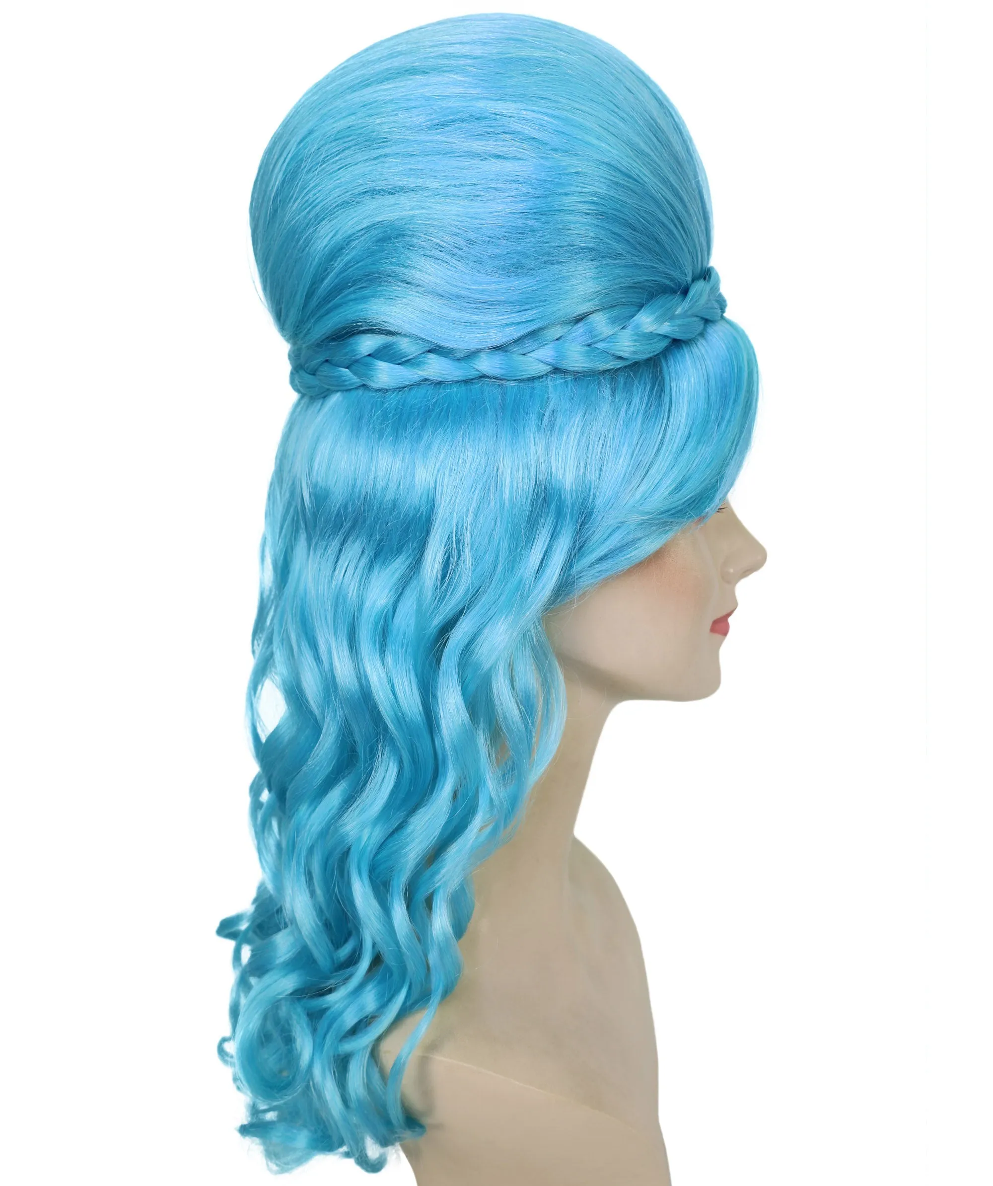 HPO Adult Women’s Victorian Multiple Color Options  Wig Updo with Bangs,   Breathable Capless Cap, Flame-retardant Synthetic Fiber