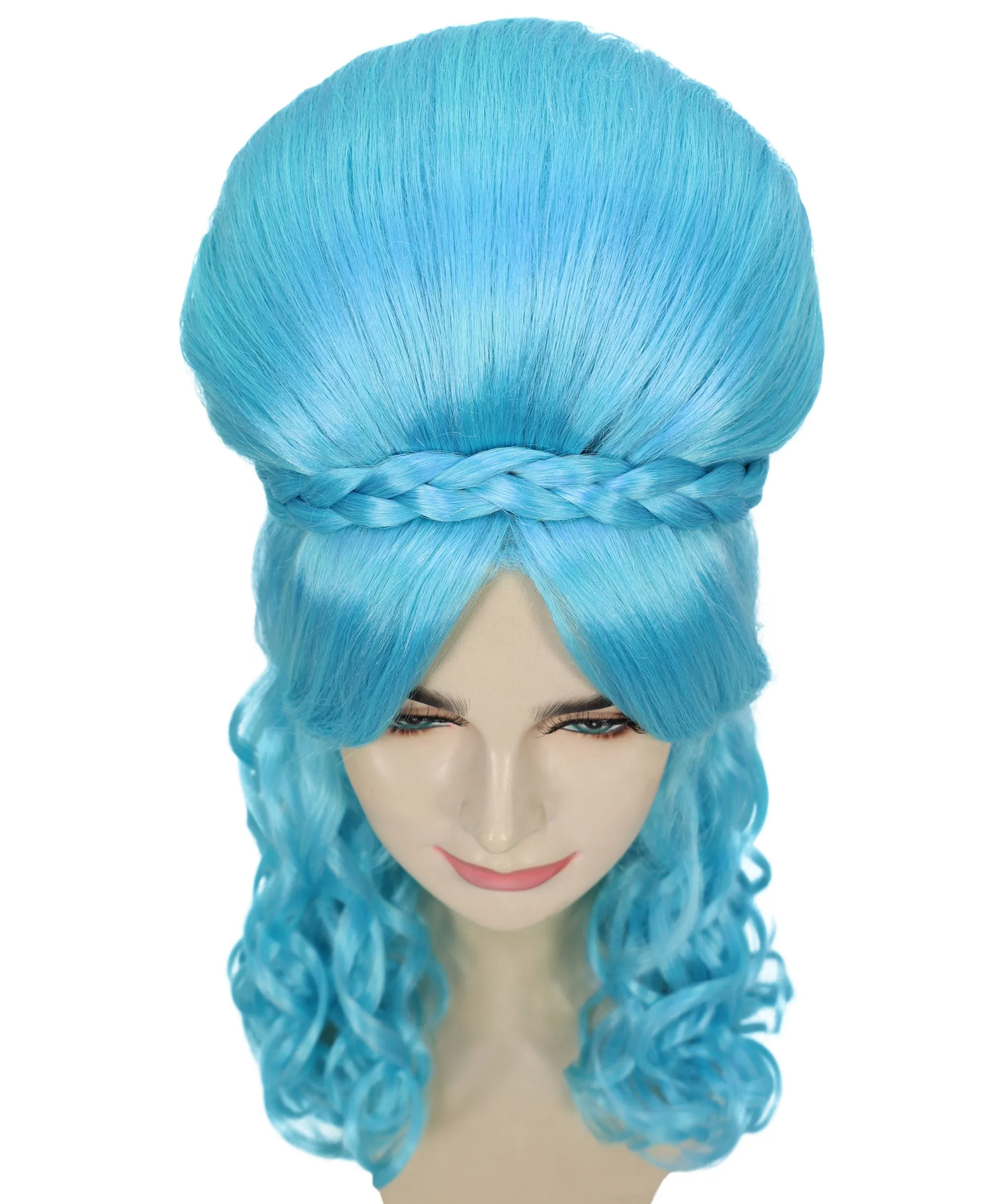 HPO Adult Women’s Victorian Multiple Color Options  Wig Updo with Bangs,   Breathable Capless Cap, Flame-retardant Synthetic Fiber