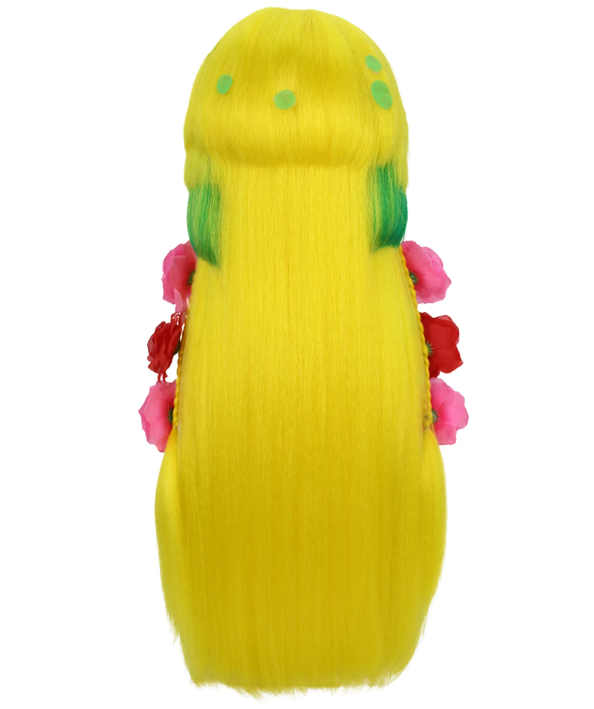 HPO Adult Women's Yellow & Green Sea Cartoon Long Bob Wig I Cosplay Wig I Flame-retardant Synthetic Fiber