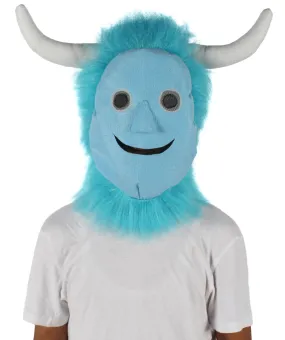HPO Blue and Pink Scare Monster Wig with Mask  - Long Synthetic Fibers