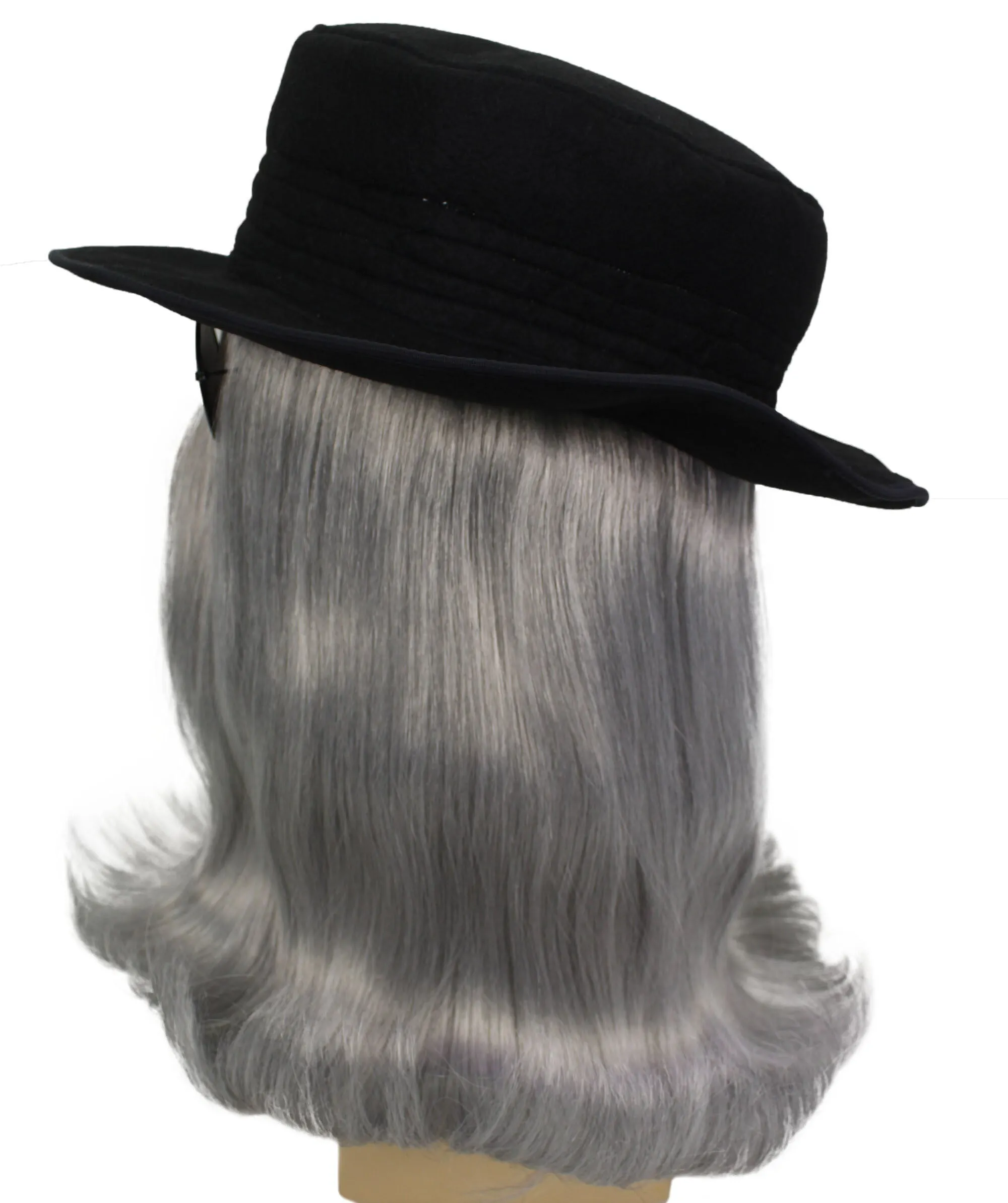 HPO |  Cousin Creature Wig | Shoulder Length Wig with Hat and Glasses, Halloween Wig (Multiple Color Option)