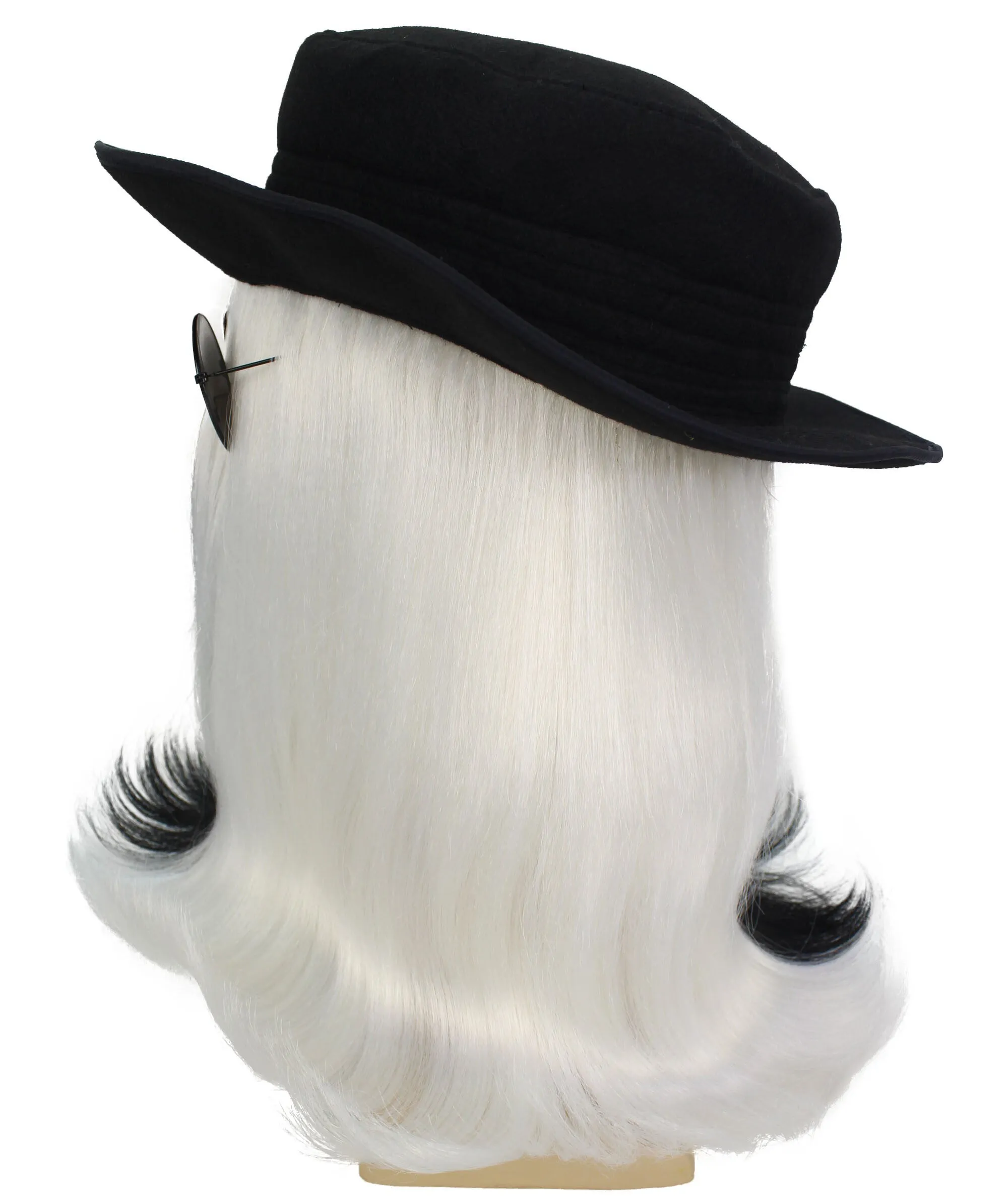 HPO |  Cousin Creature Wig | Shoulder Length Wig with Hat and Glasses, Halloween Wig (Multiple Color Option)