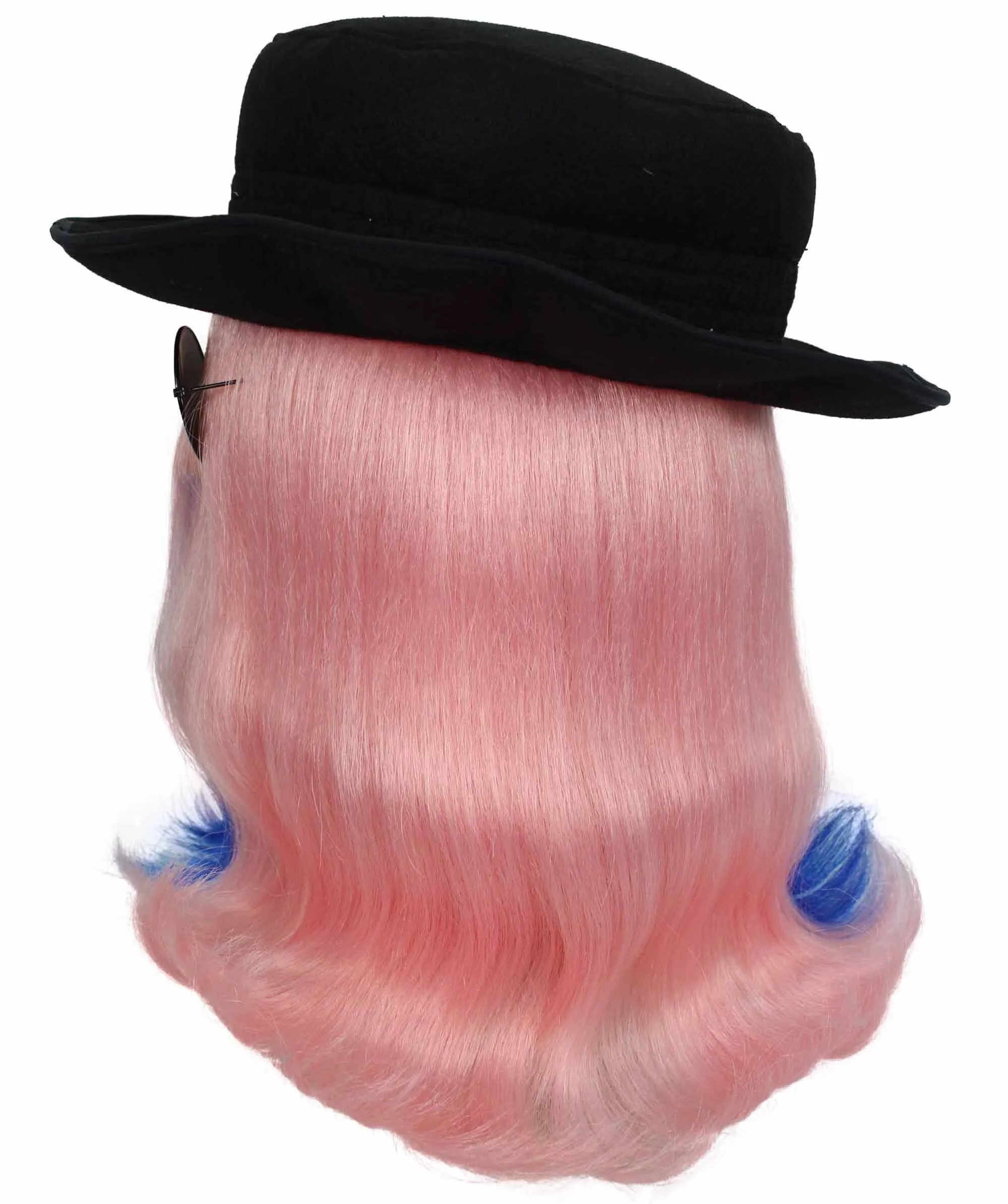 HPO |  Cousin Creature Wig | Shoulder Length Wig with Hat and Glasses, Halloween Wig (Multiple Color Option)