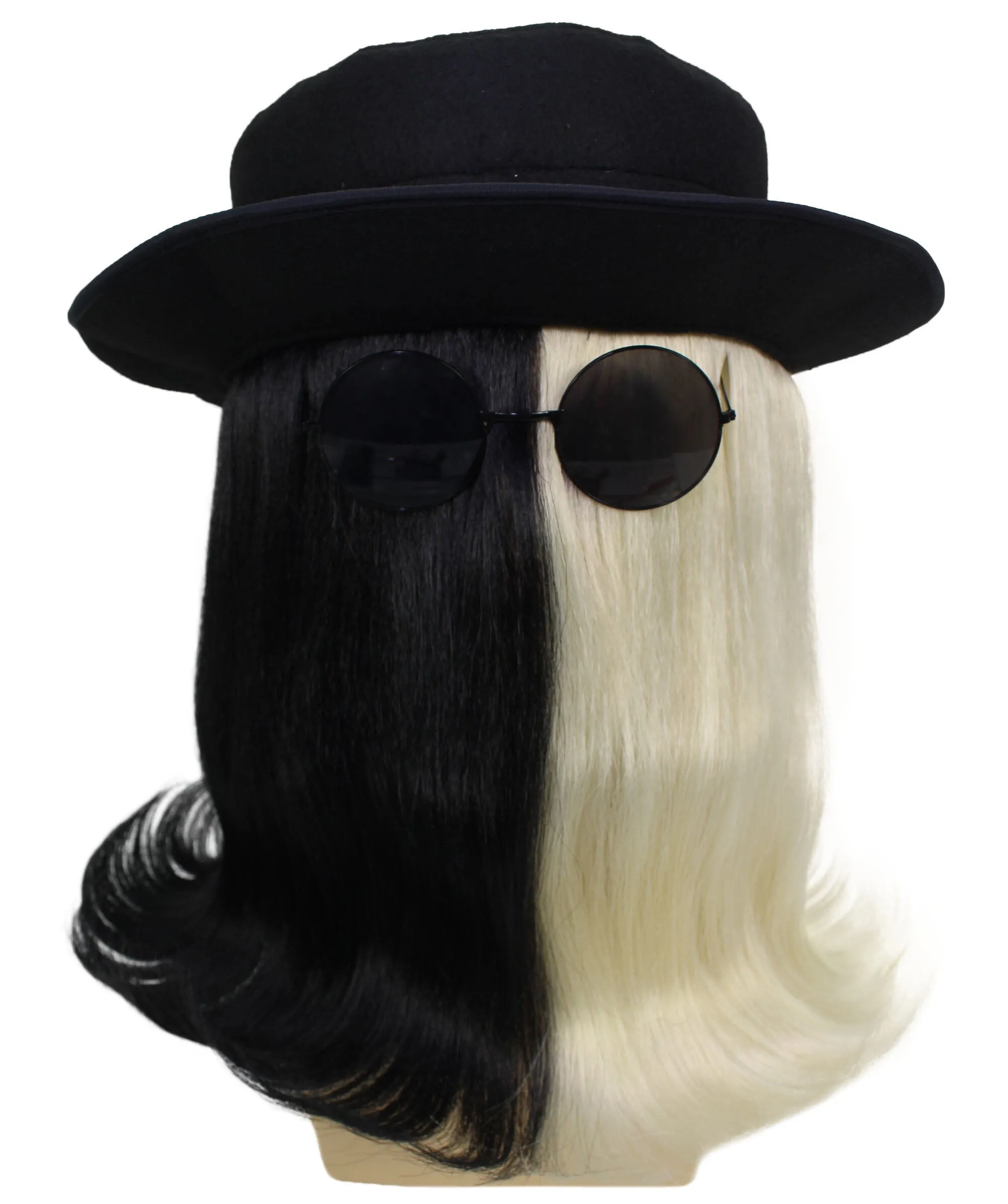 HPO |  Cousin Creature Wig | Shoulder Length Wig with Hat and Glasses, Halloween Wig (Multiple Color Option)