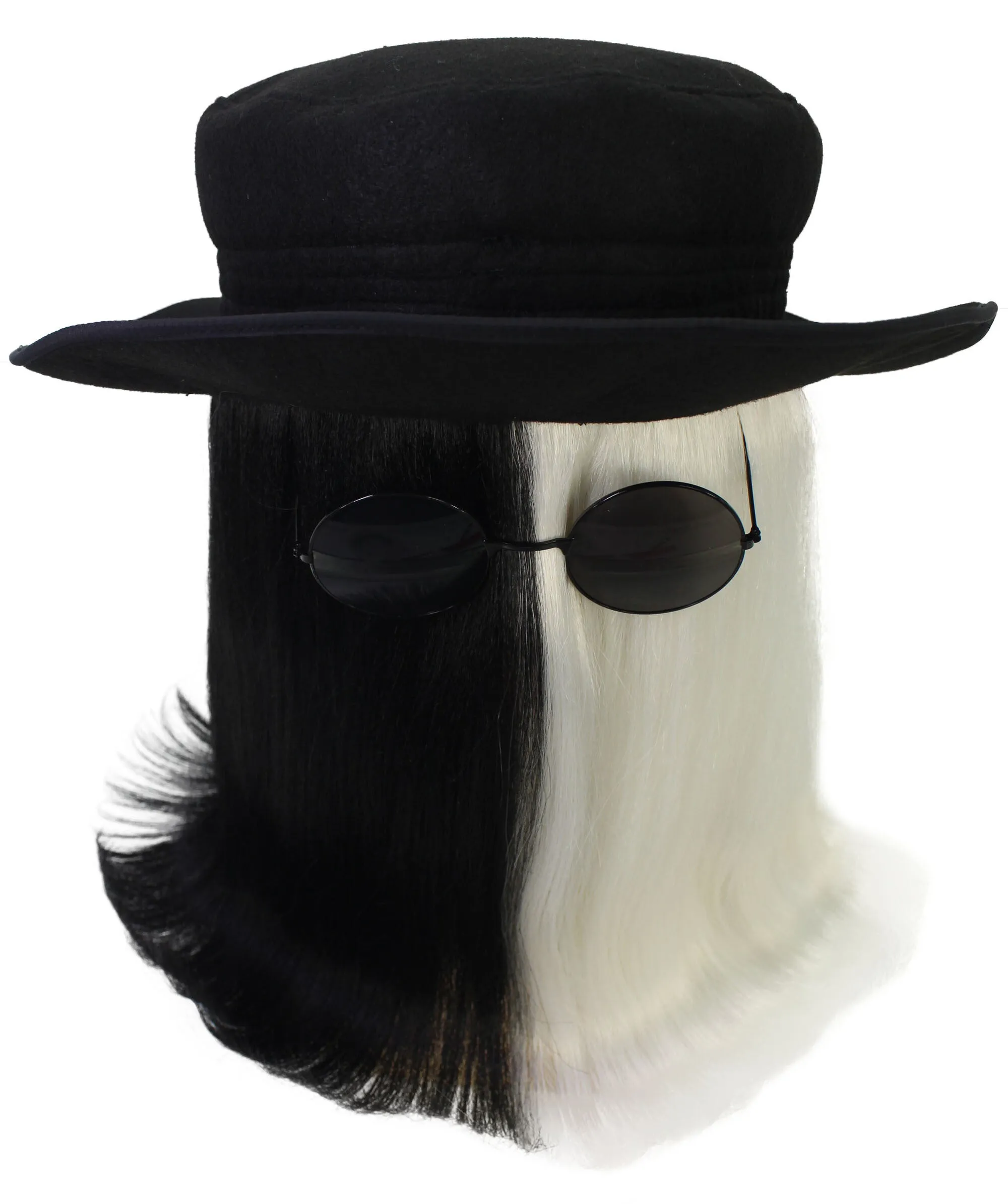 HPO |  Cousin Creature Wig | Shoulder Length Wig with Hat and Glasses, Halloween Wig (Multiple Color Option)