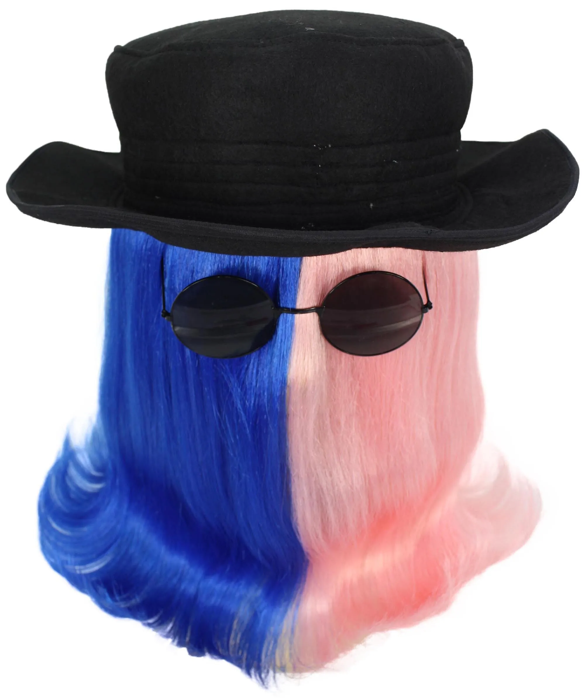HPO |  Cousin Creature Wig | Shoulder Length Wig with Hat and Glasses, Halloween Wig (Multiple Color Option)