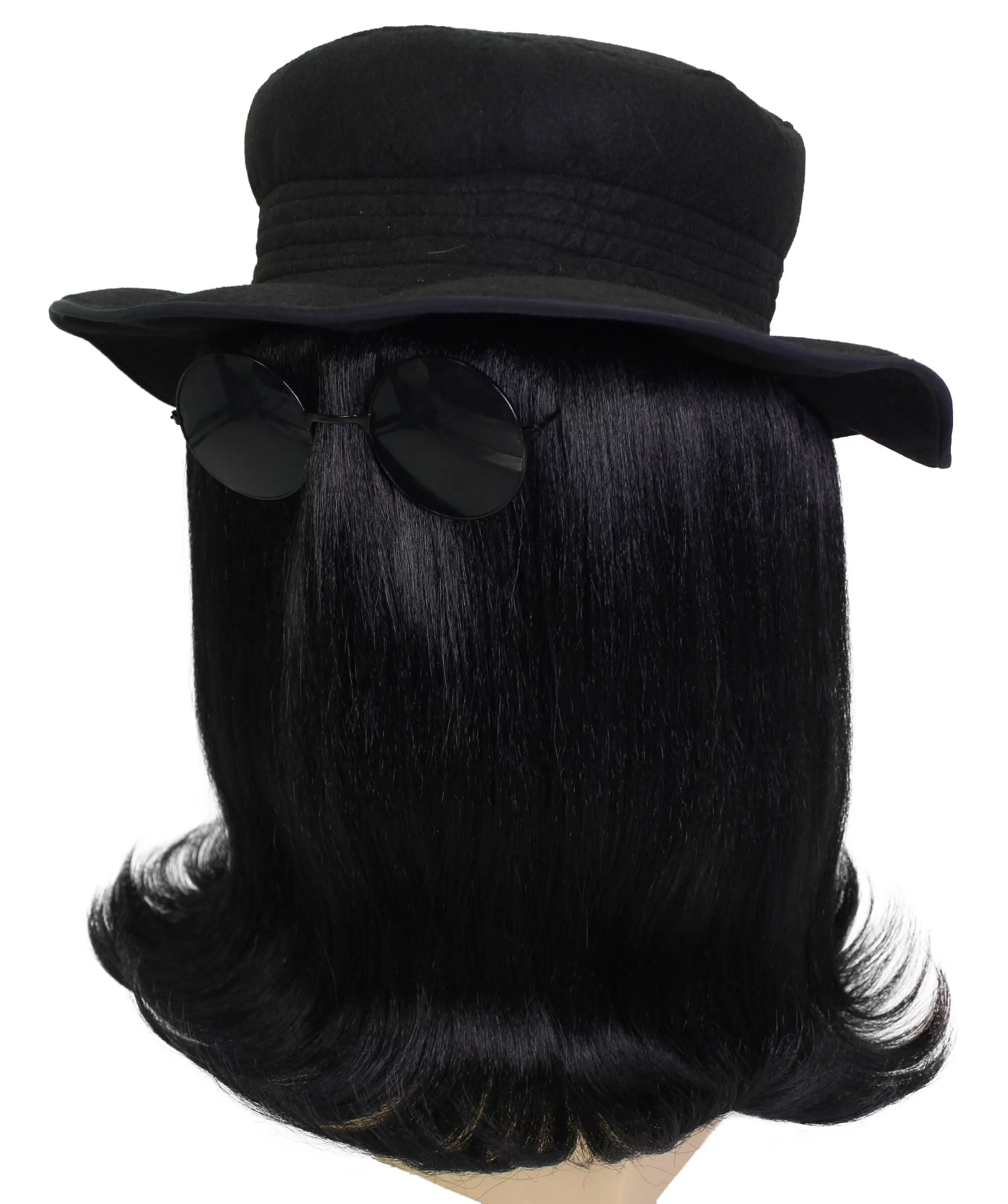 HPO |  Cousin Creature Wig | Shoulder Length Wig with Hat and Glasses, Halloween Wig (Multiple Color Option)