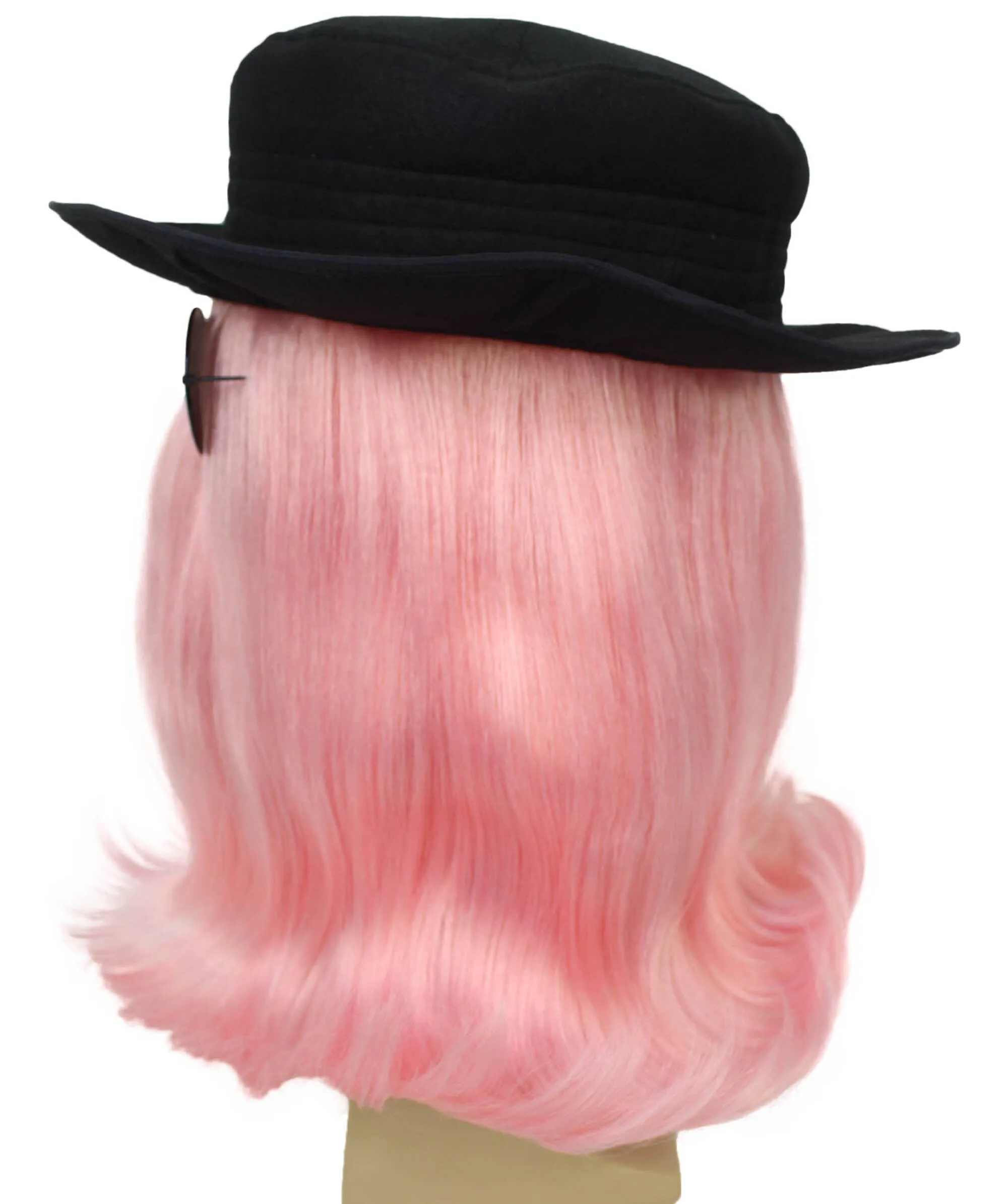 HPO |  Cousin Creature Wig | Shoulder Length Wig with Hat and Glasses, Halloween Wig (Multiple Color Option)
