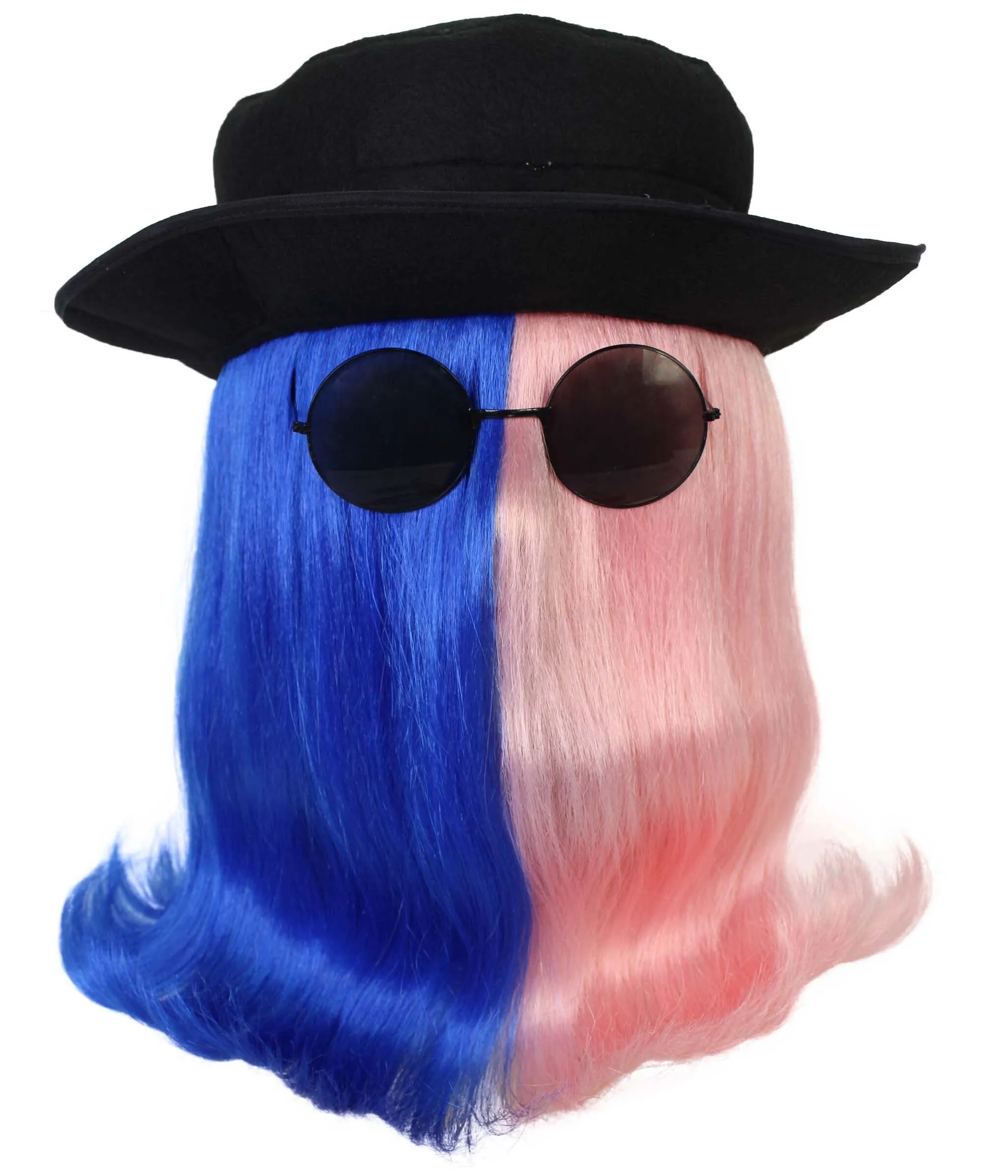 HPO |  Cousin Creature Wig | Shoulder Length Wig with Hat and Glasses, Halloween Wig (Multiple Color Option)