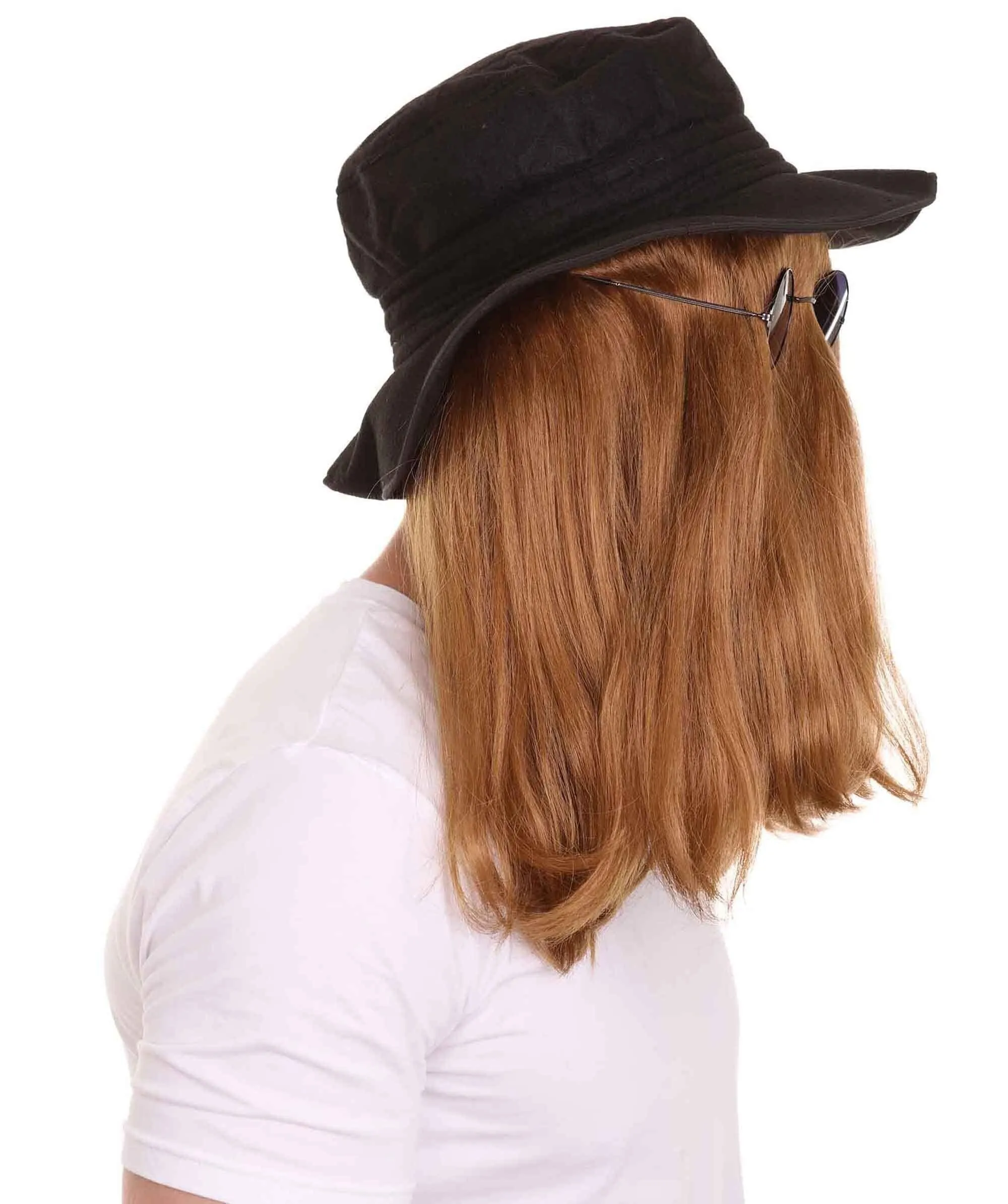 HPO |  Cousin Creature Wig | Shoulder Length Wig with Hat and Glasses, Halloween Wig (Multiple Color Option)