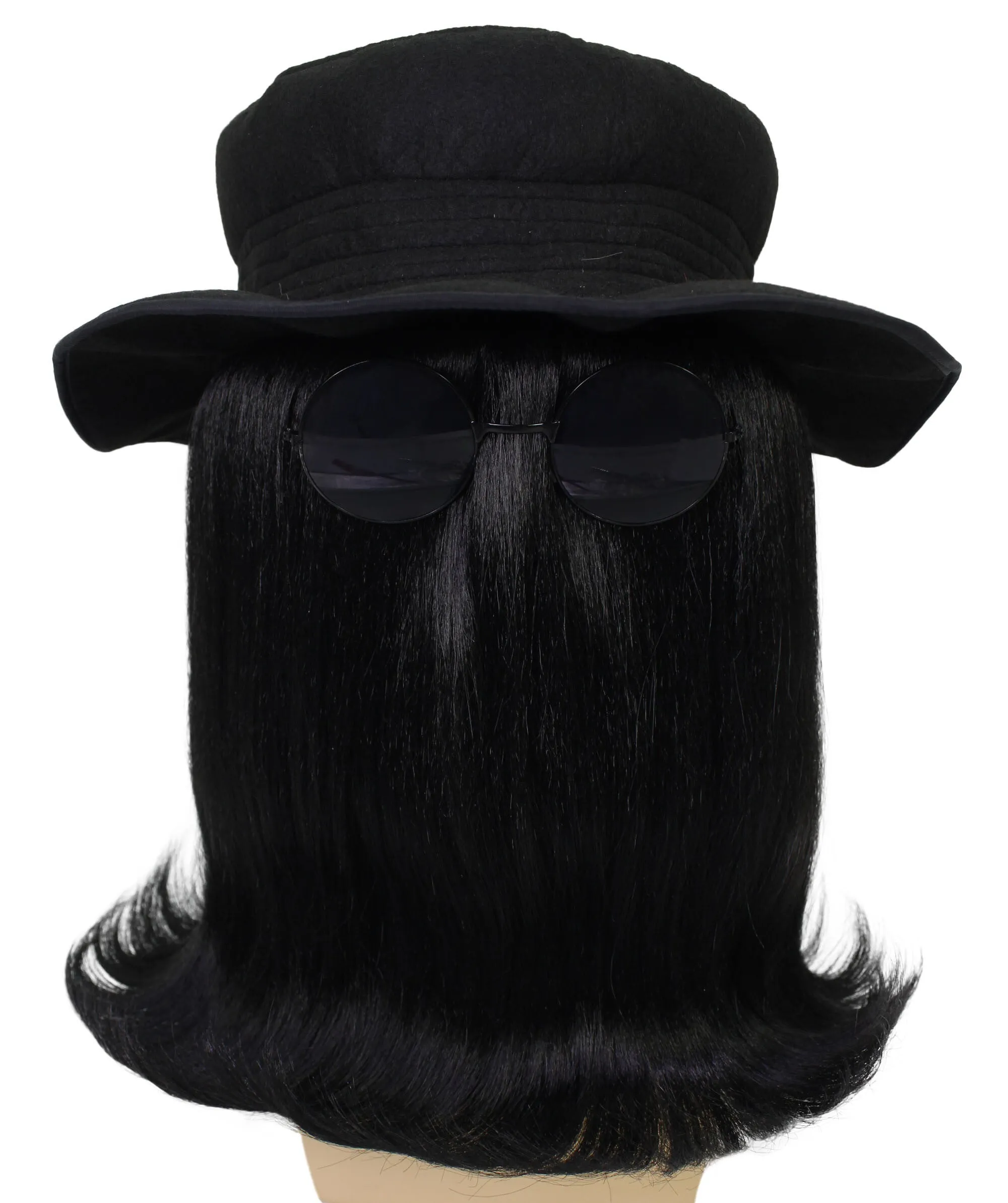 HPO |  Cousin Creature Wig | Shoulder Length Wig with Hat and Glasses, Halloween Wig (Multiple Color Option)