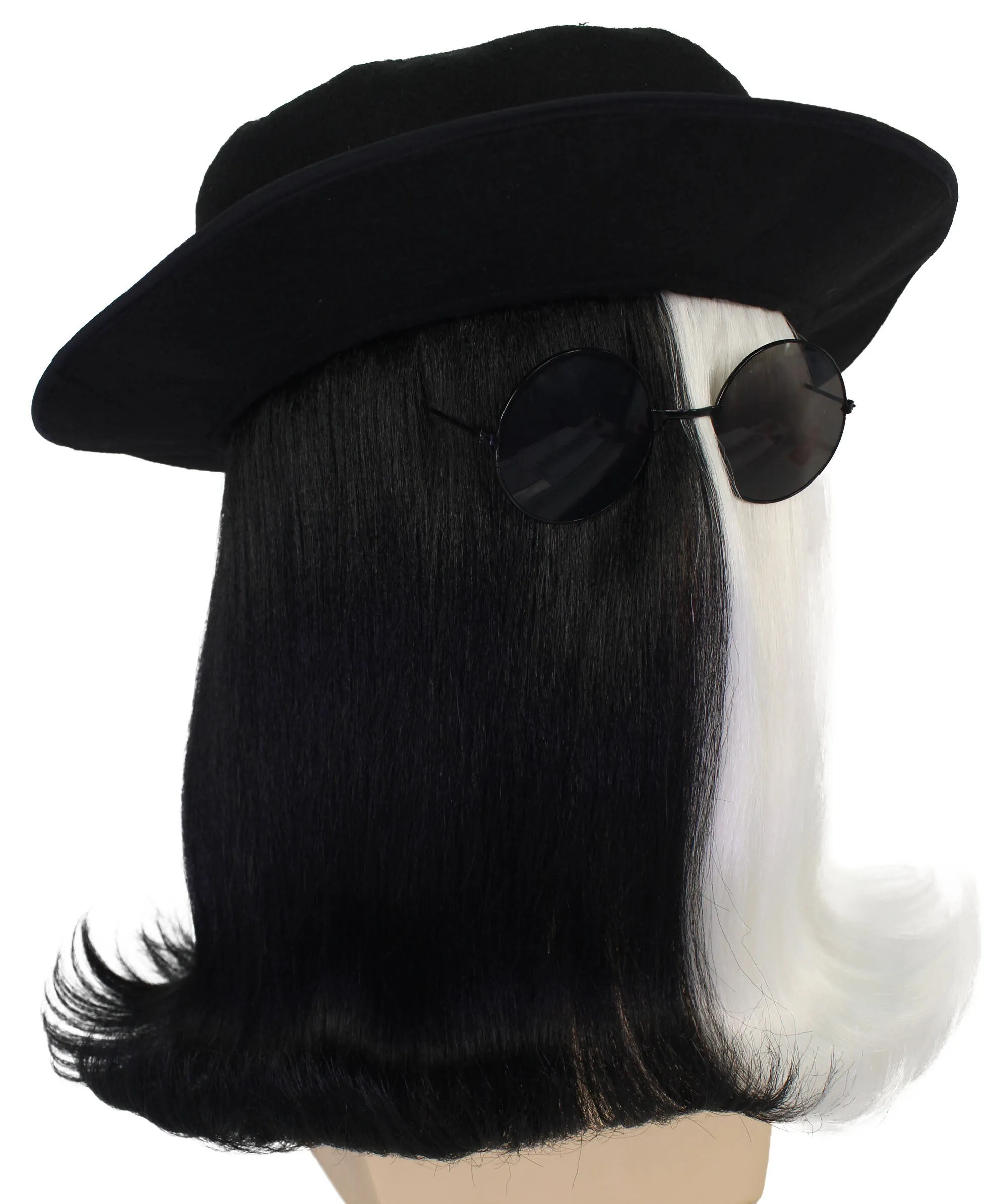 HPO |  Cousin Creature Wig | Shoulder Length Wig with Hat and Glasses, Halloween Wig (Multiple Color Option)