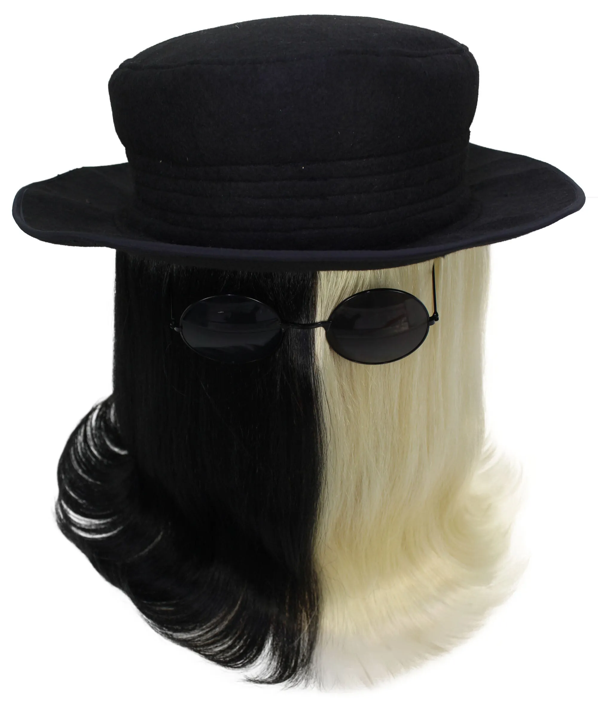 HPO |  Cousin Creature Wig | Shoulder Length Wig with Hat and Glasses, Halloween Wig (Multiple Color Option)