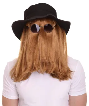 HPO |  Cousin Creature Wig | Shoulder Length Wig with Hat and Glasses, Halloween Wig (Multiple Color Option)