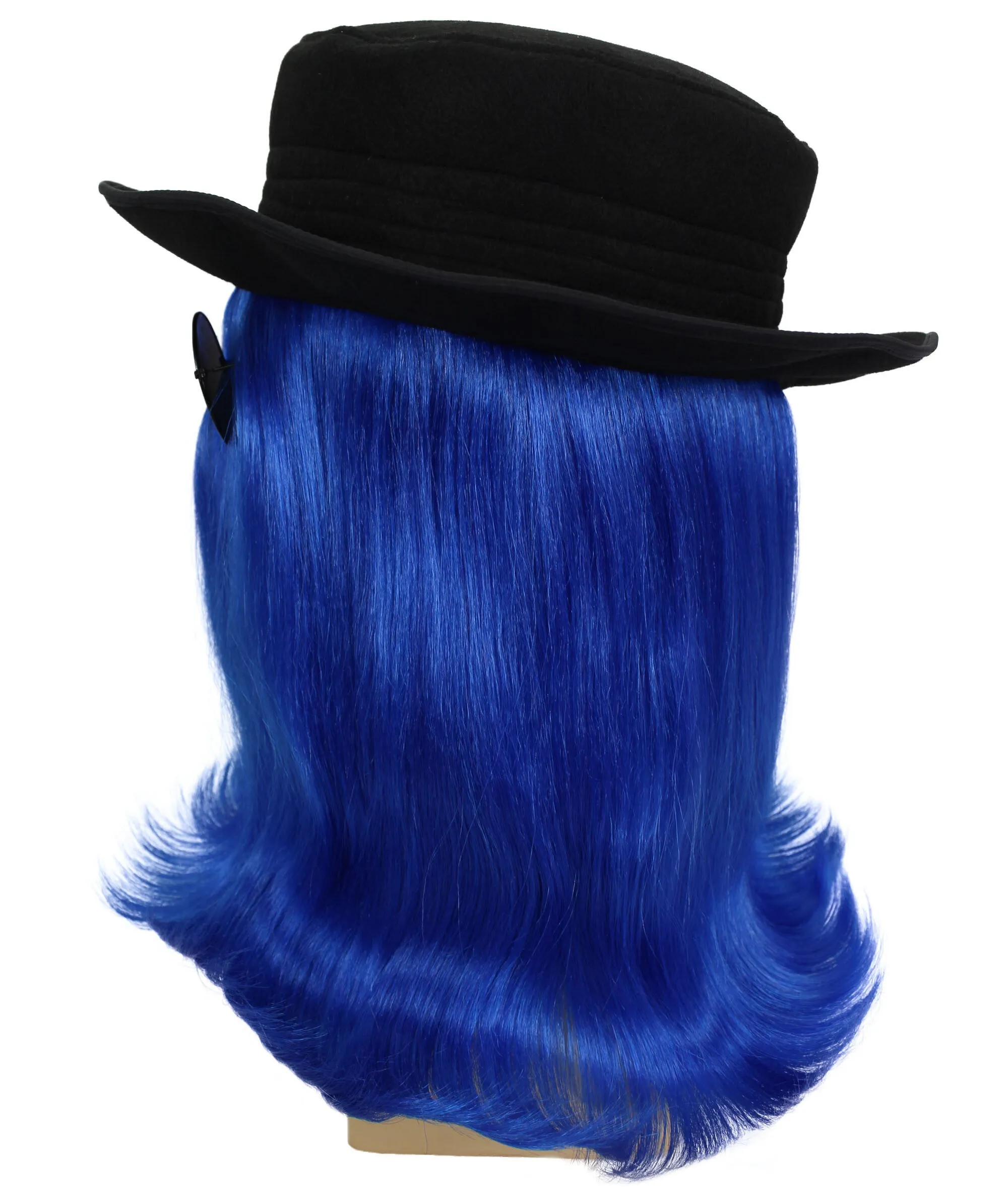 HPO |  Cousin Creature Wig | Shoulder Length Wig with Hat and Glasses, Halloween Wig (Multiple Color Option)