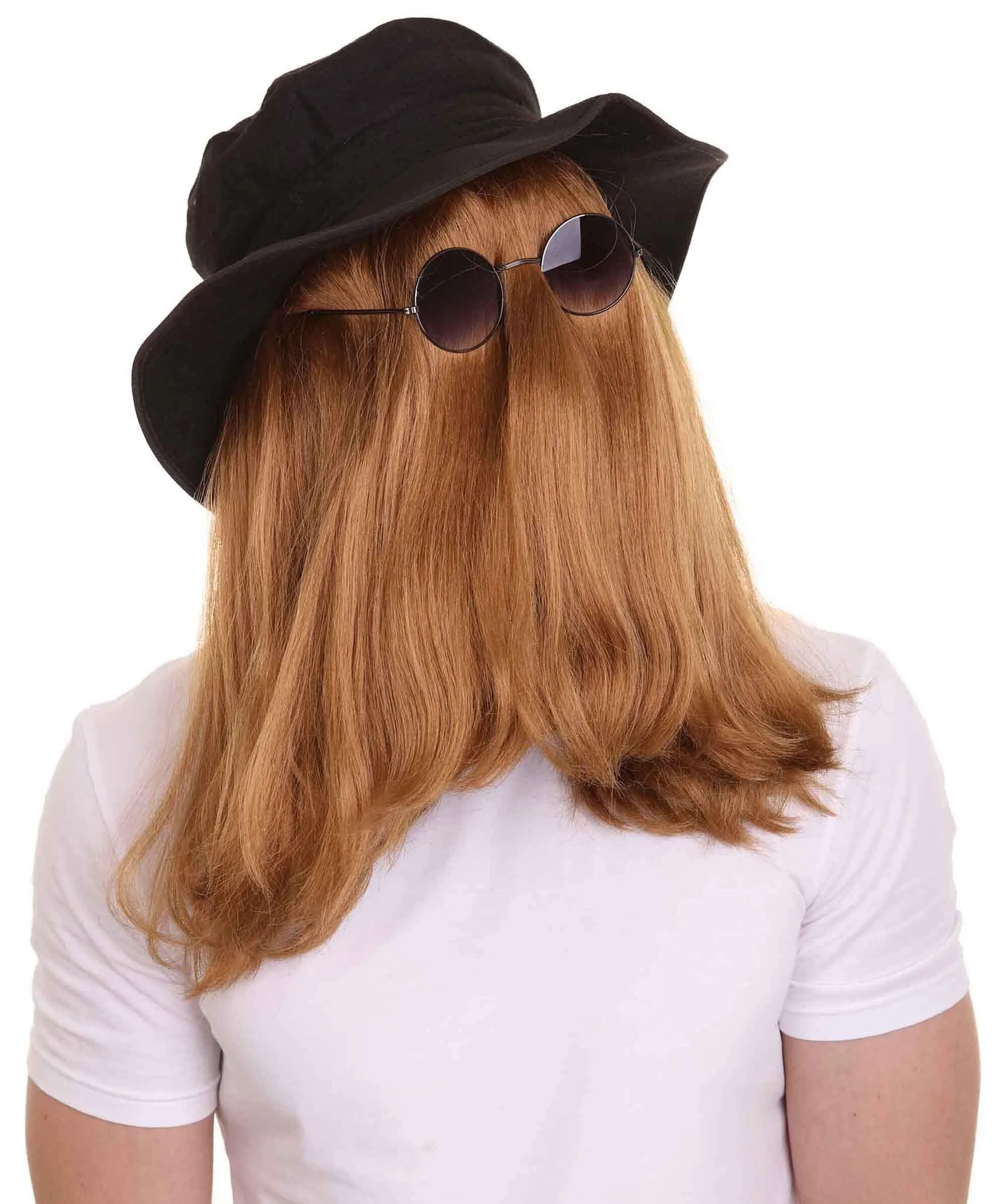 HPO |  Cousin Creature Wig | Shoulder Length Wig with Hat and Glasses, Halloween Wig (Multiple Color Option)