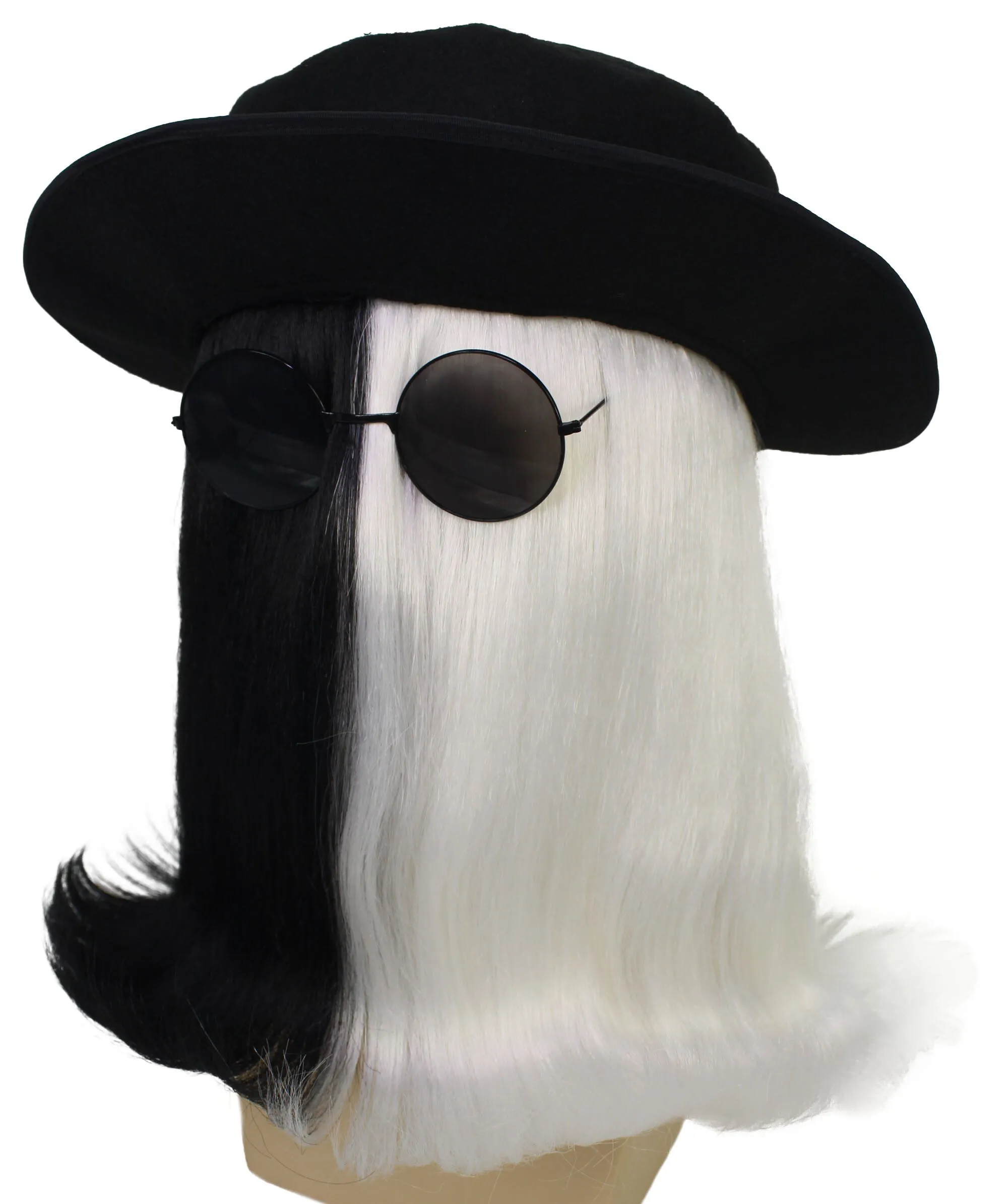 HPO |  Cousin Creature Wig | Shoulder Length Wig with Hat and Glasses, Halloween Wig (Multiple Color Option)