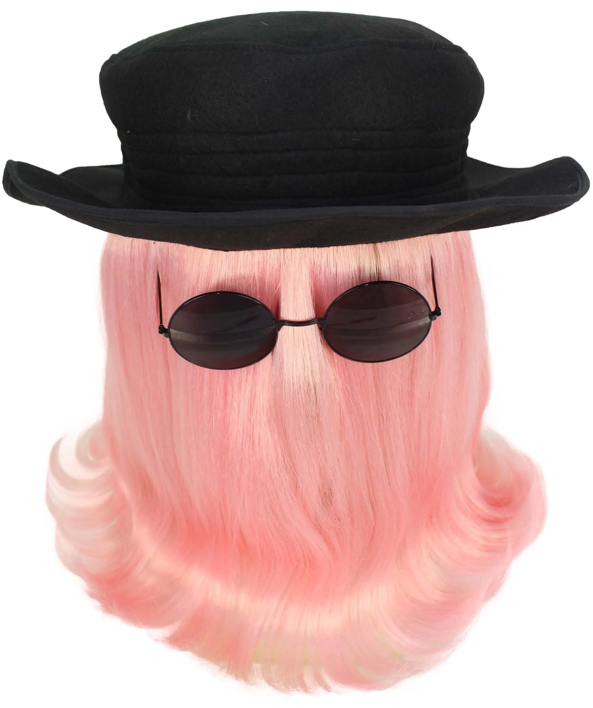 HPO |  Cousin Creature Wig | Shoulder Length Wig with Hat and Glasses, Halloween Wig (Multiple Color Option)