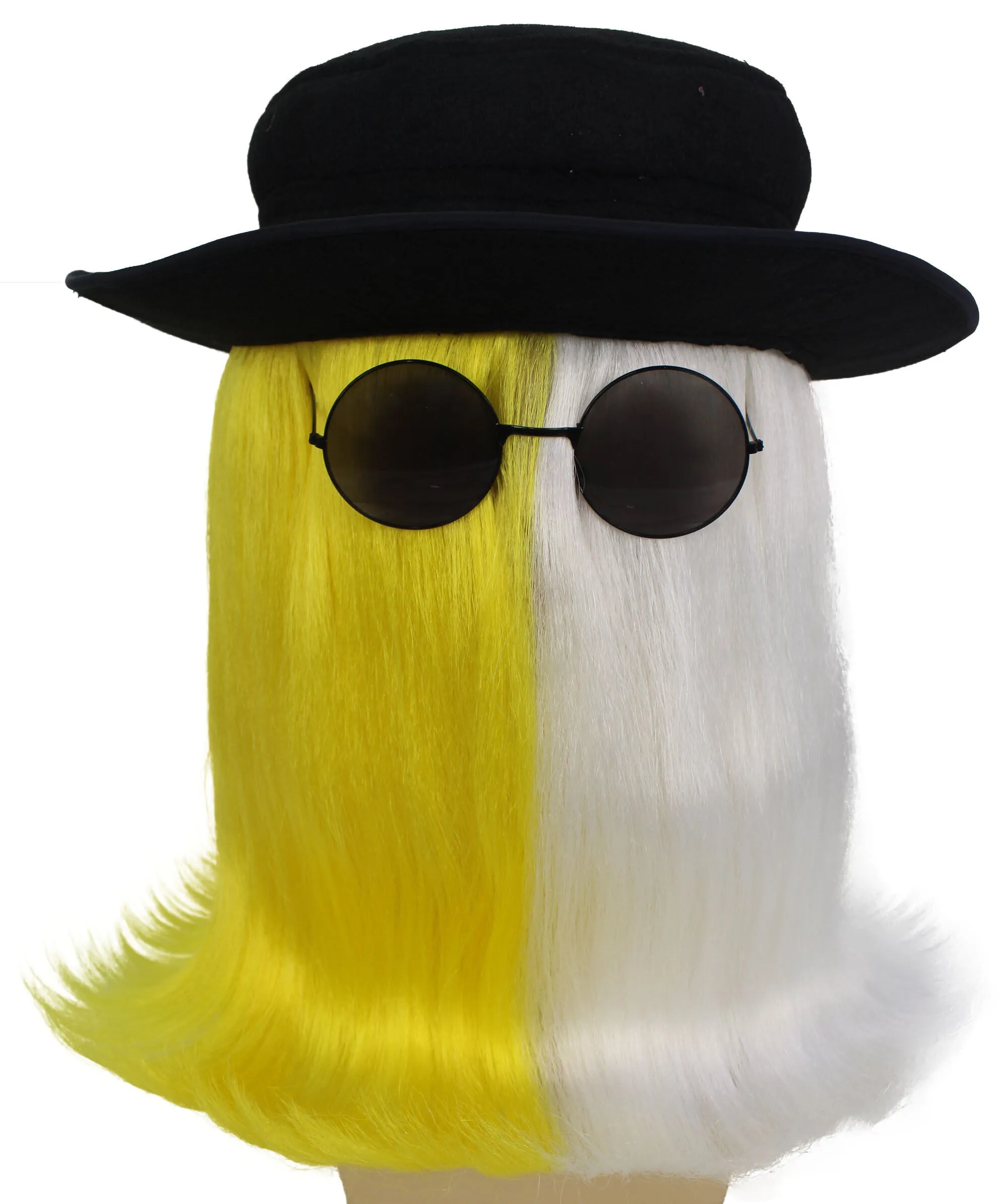 HPO |  Cousin Creature Wig | Shoulder Length Wig with Hat and Glasses, Halloween Wig (Multiple Color Option)