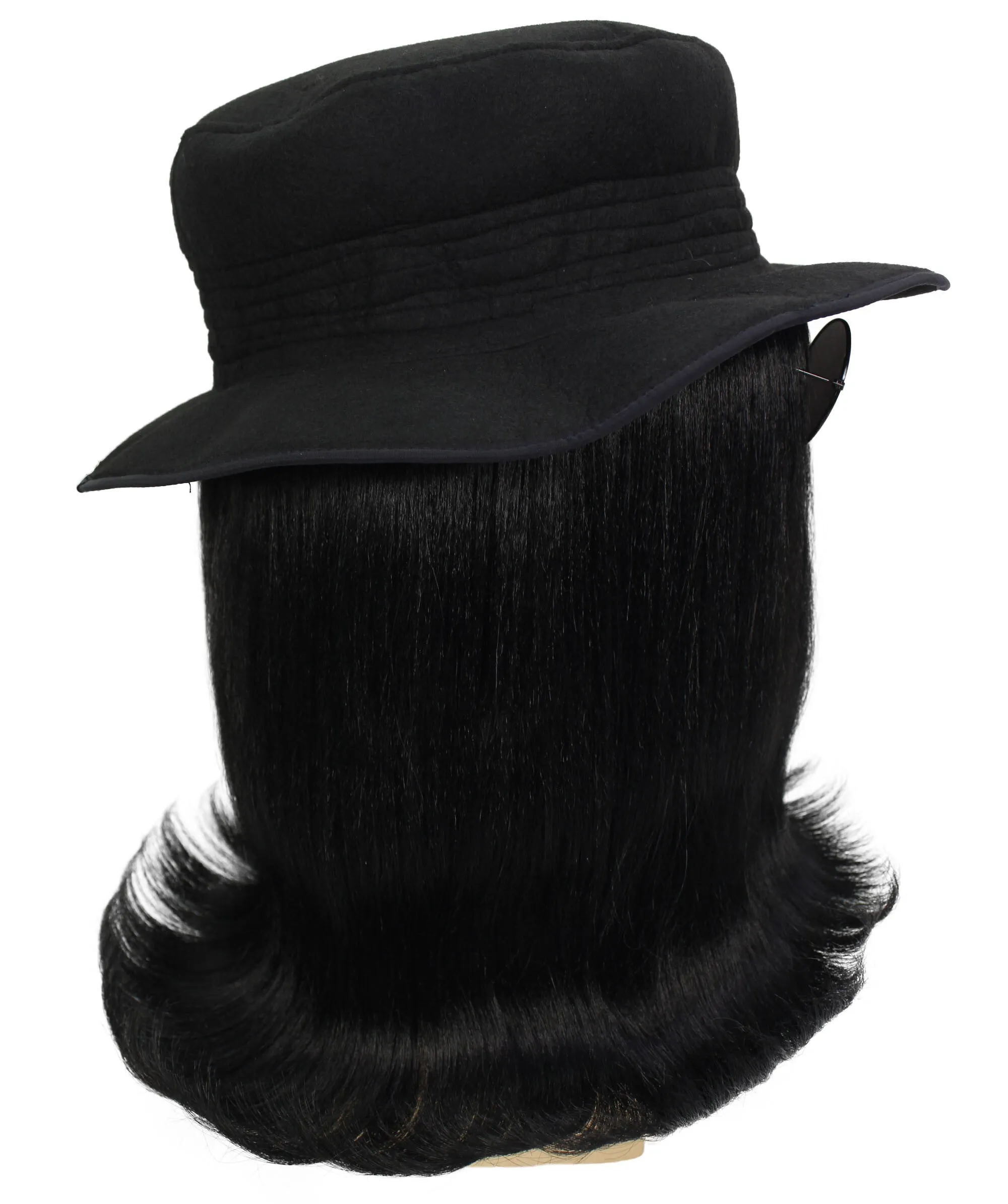 HPO |  Cousin Creature Wig | Shoulder Length Wig with Hat and Glasses, Halloween Wig (Multiple Color Option)