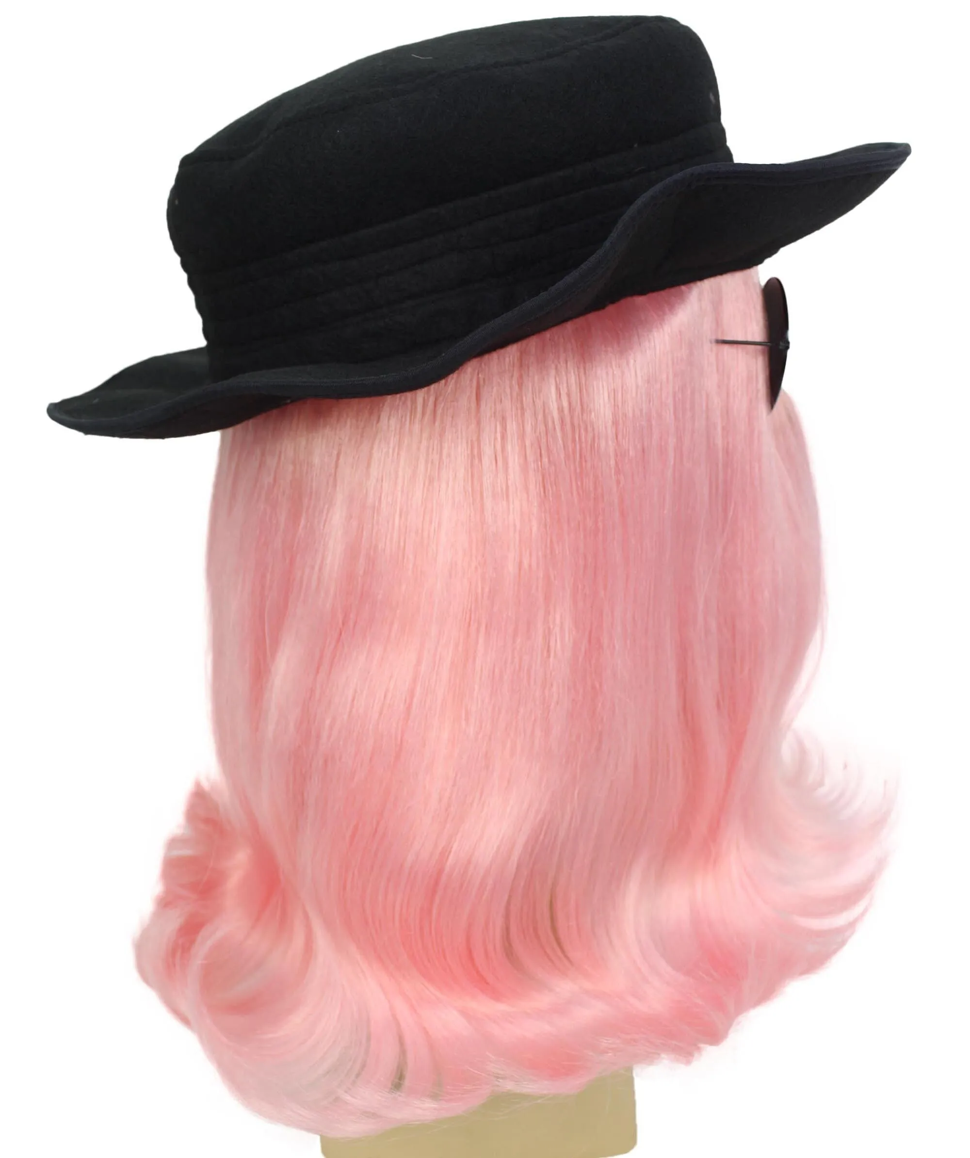 HPO |  Cousin Creature Wig | Shoulder Length Wig with Hat and Glasses, Halloween Wig (Multiple Color Option)