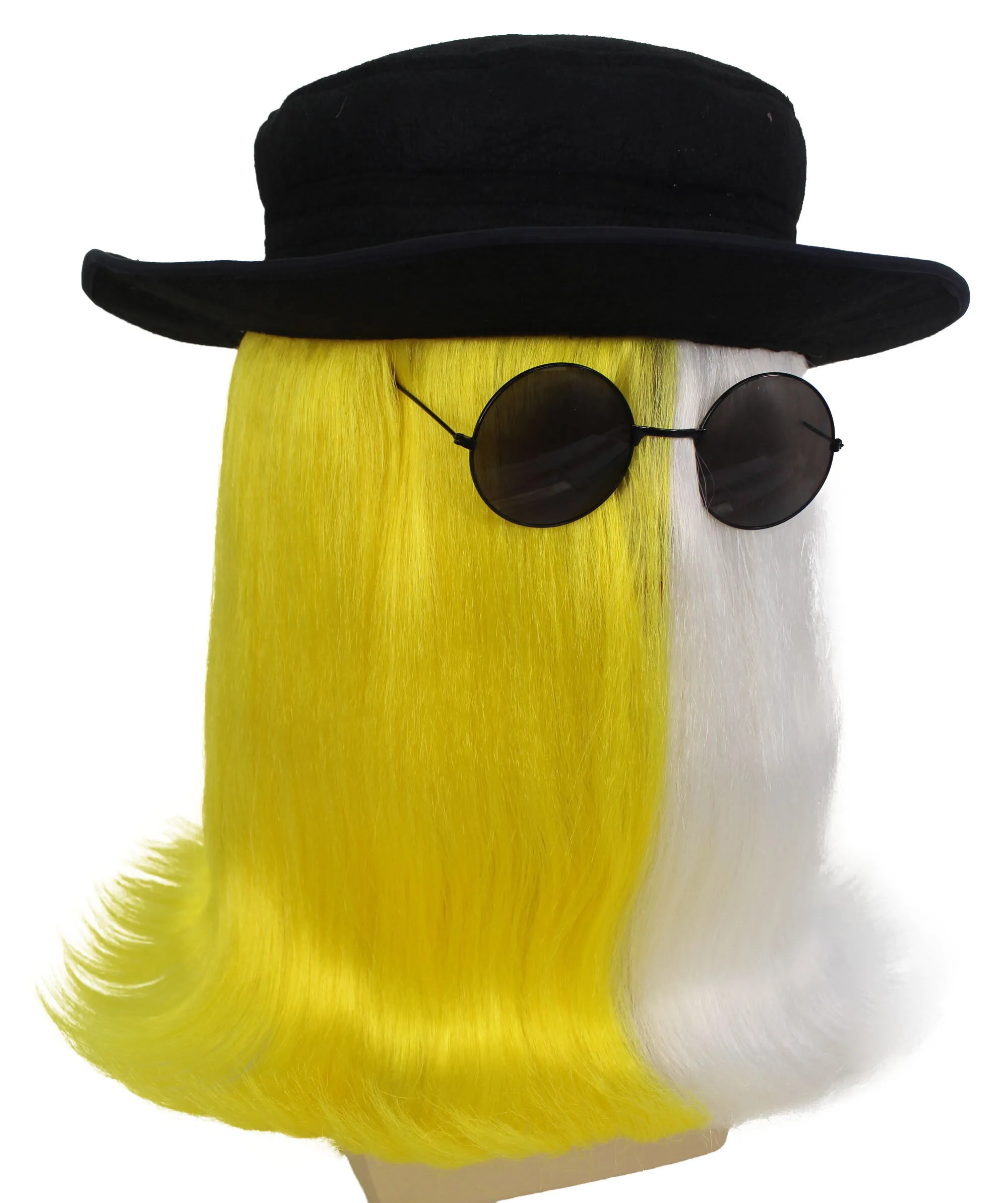 HPO |  Cousin Creature Wig | Shoulder Length Wig with Hat and Glasses, Halloween Wig (Multiple Color Option)