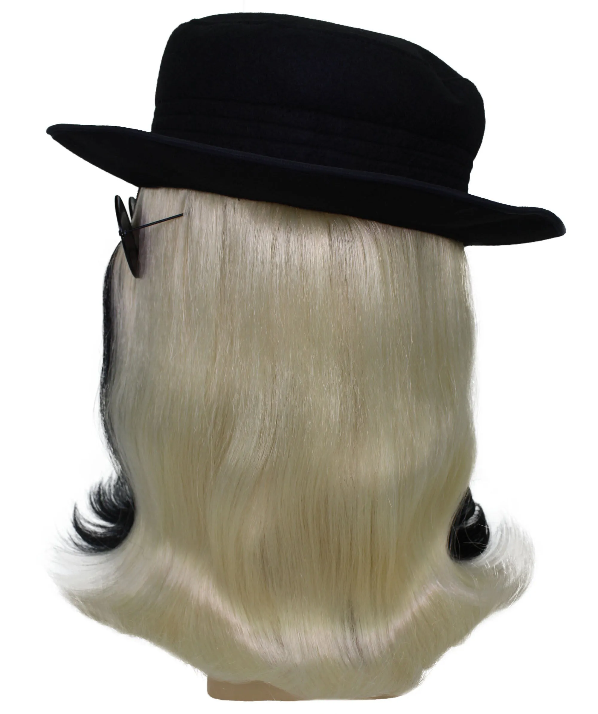 HPO |  Cousin Creature Wig | Shoulder Length Wig with Hat and Glasses, Halloween Wig (Multiple Color Option)