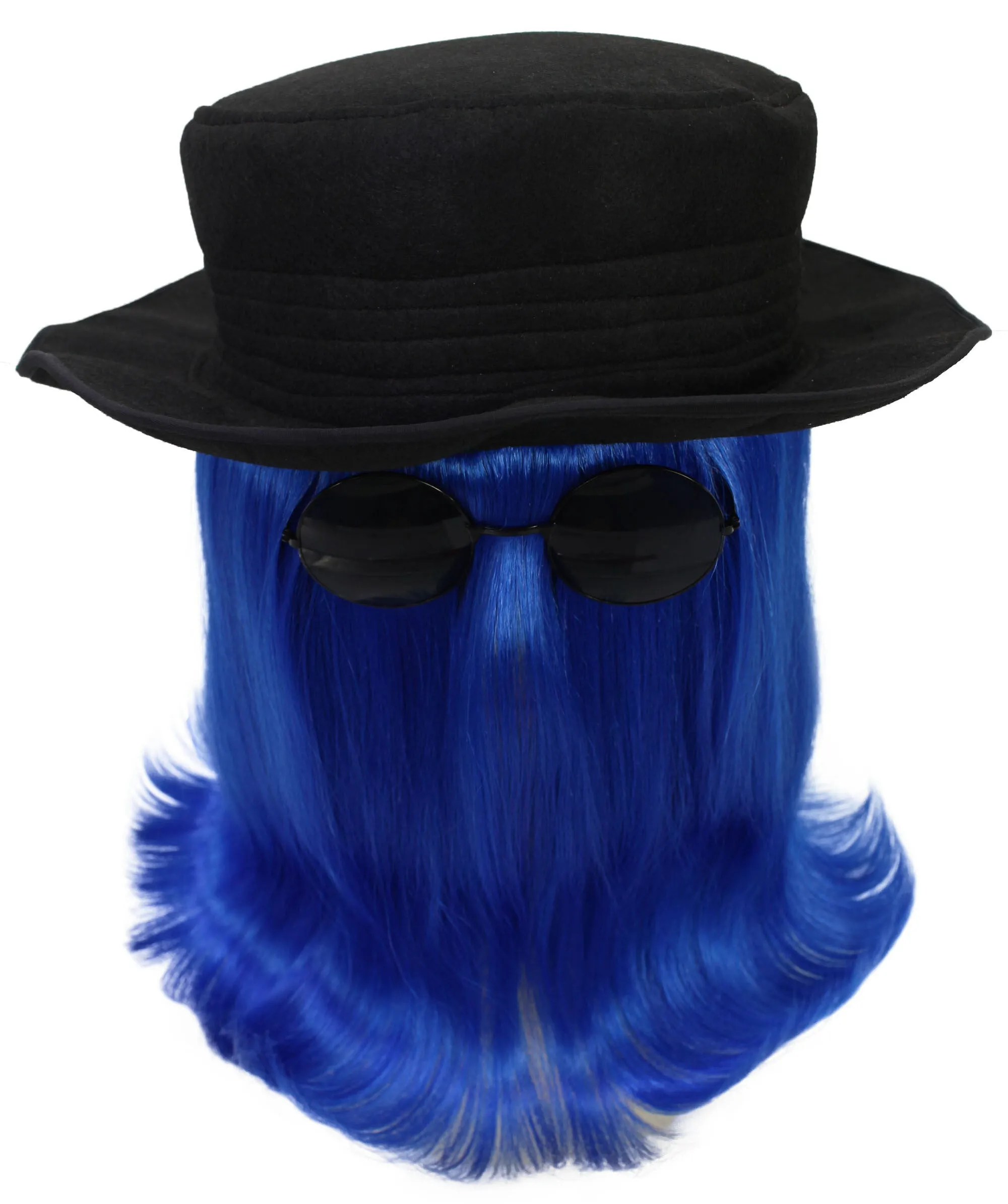HPO |  Cousin Creature Wig | Shoulder Length Wig with Hat and Glasses, Halloween Wig (Multiple Color Option)