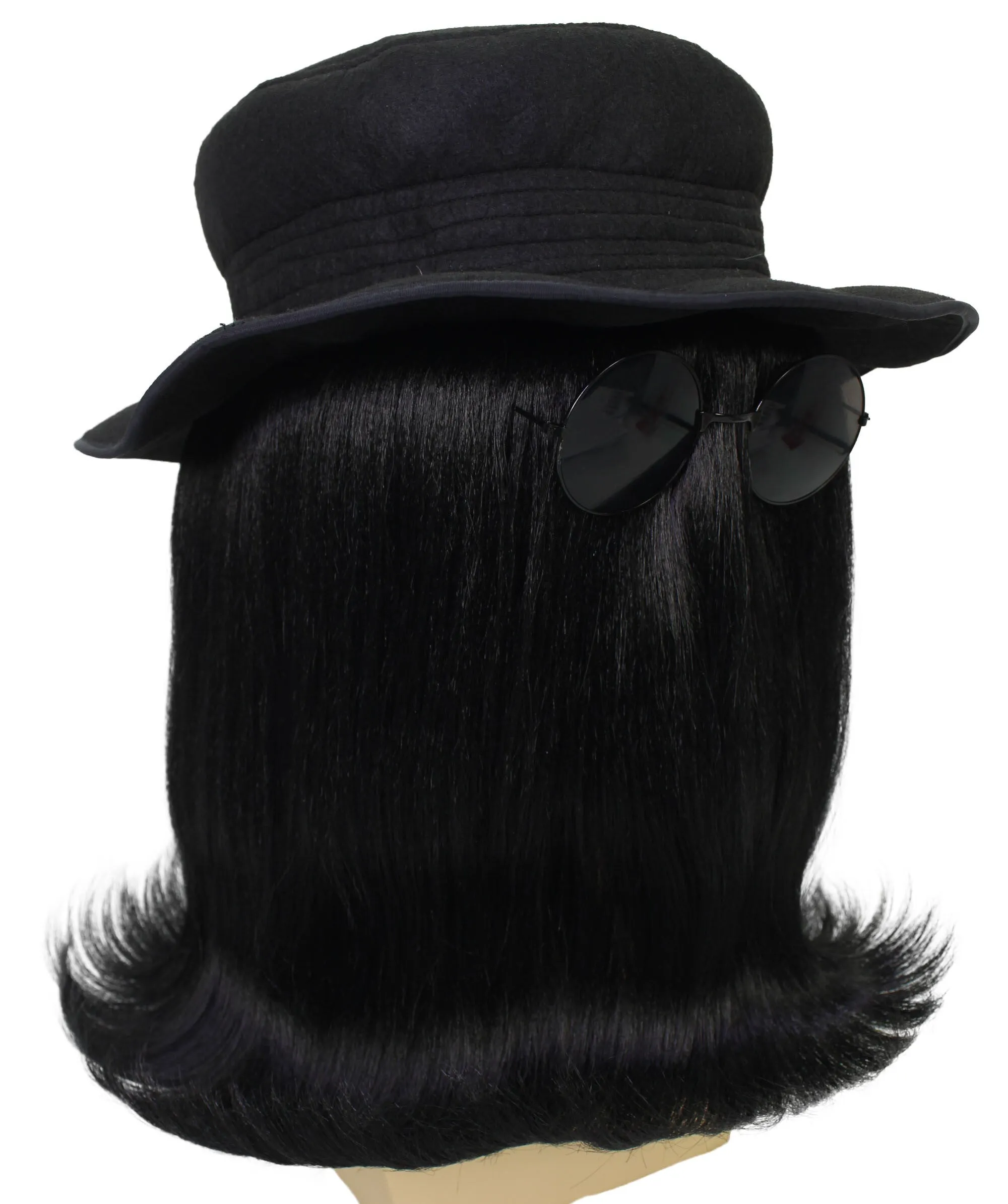 HPO |  Cousin Creature Wig | Shoulder Length Wig with Hat and Glasses, Halloween Wig (Multiple Color Option)
