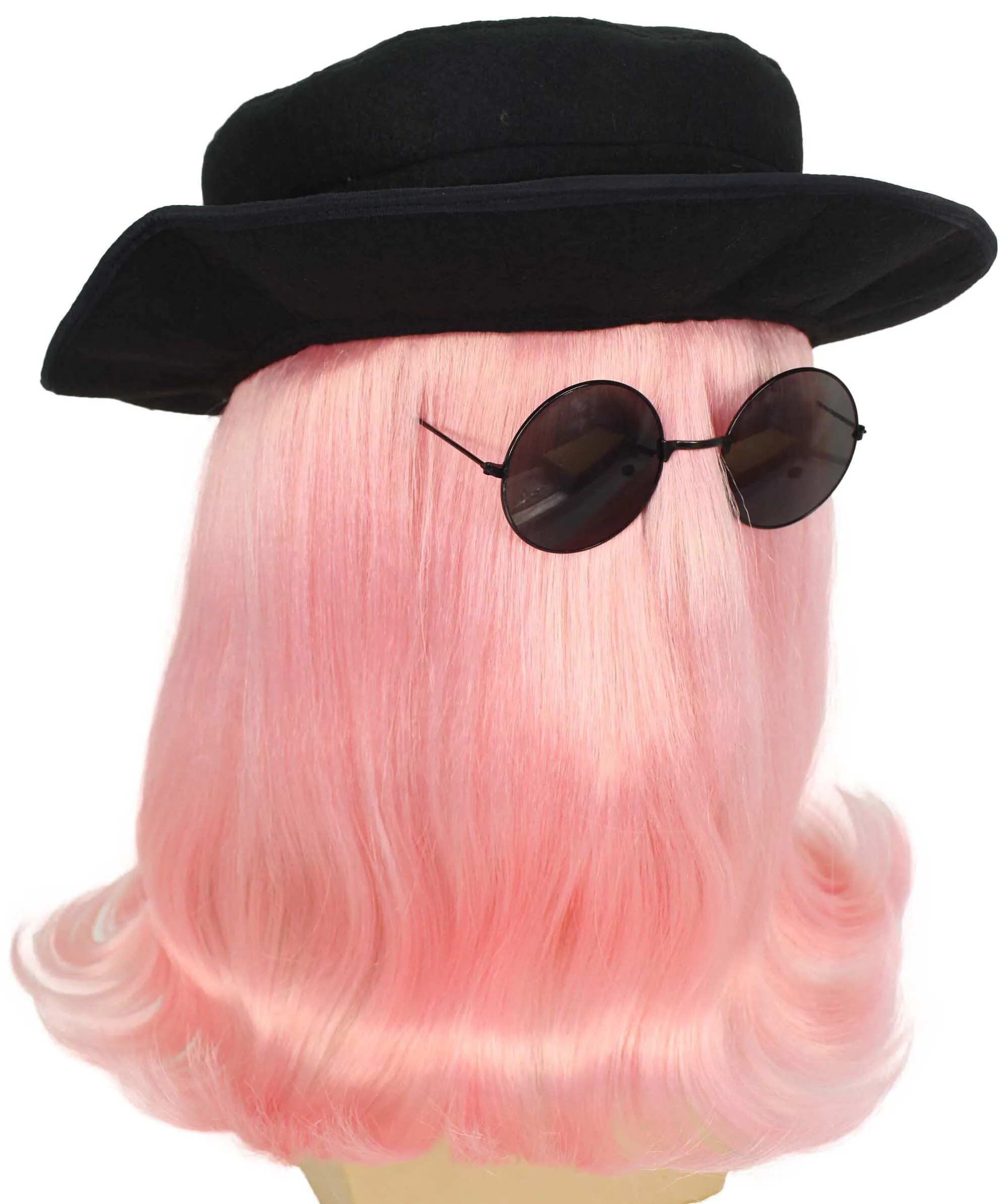HPO |  Cousin Creature Wig | Shoulder Length Wig with Hat and Glasses, Halloween Wig (Multiple Color Option)