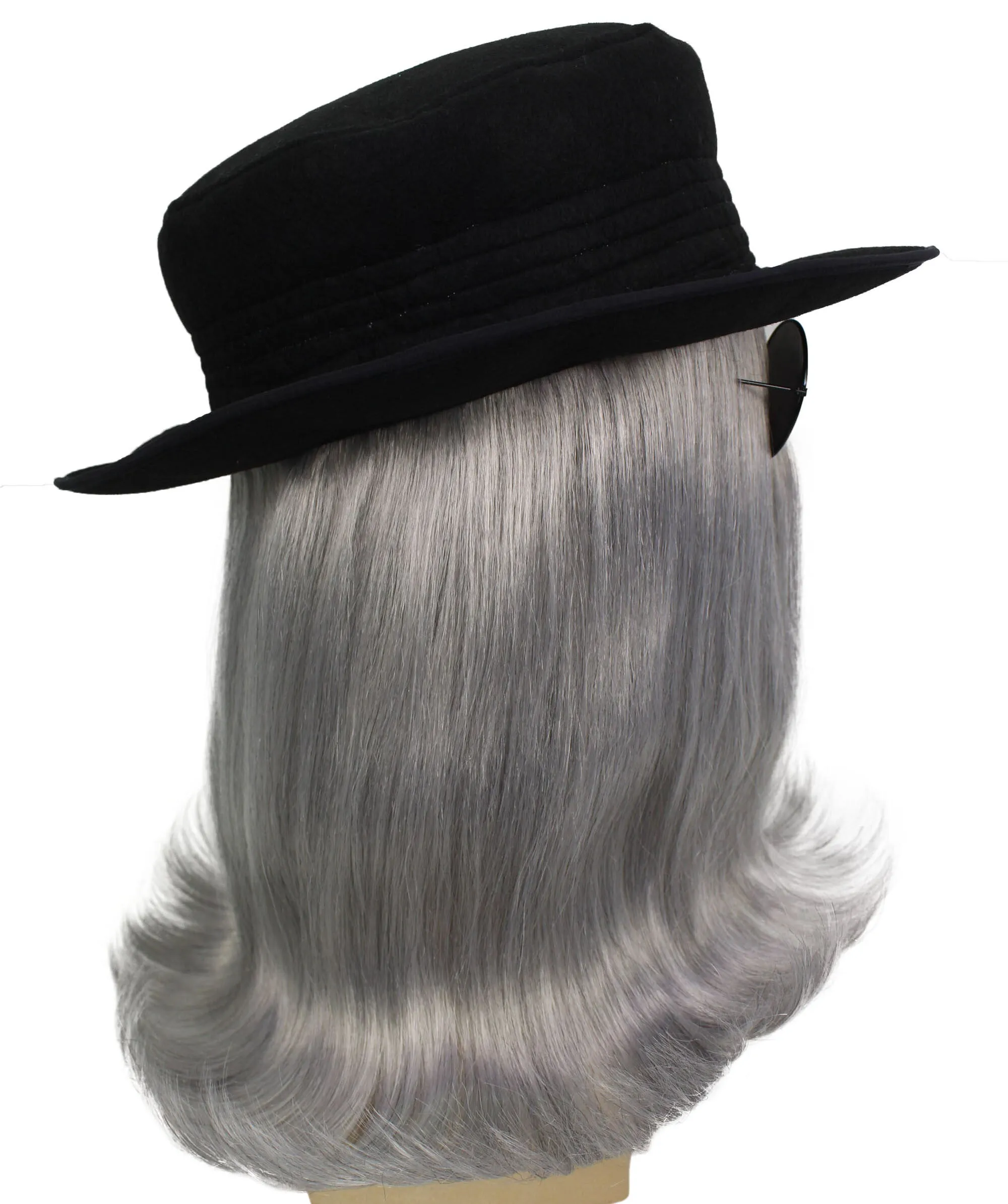 HPO |  Cousin Creature Wig | Shoulder Length Wig with Hat and Glasses, Halloween Wig (Multiple Color Option)