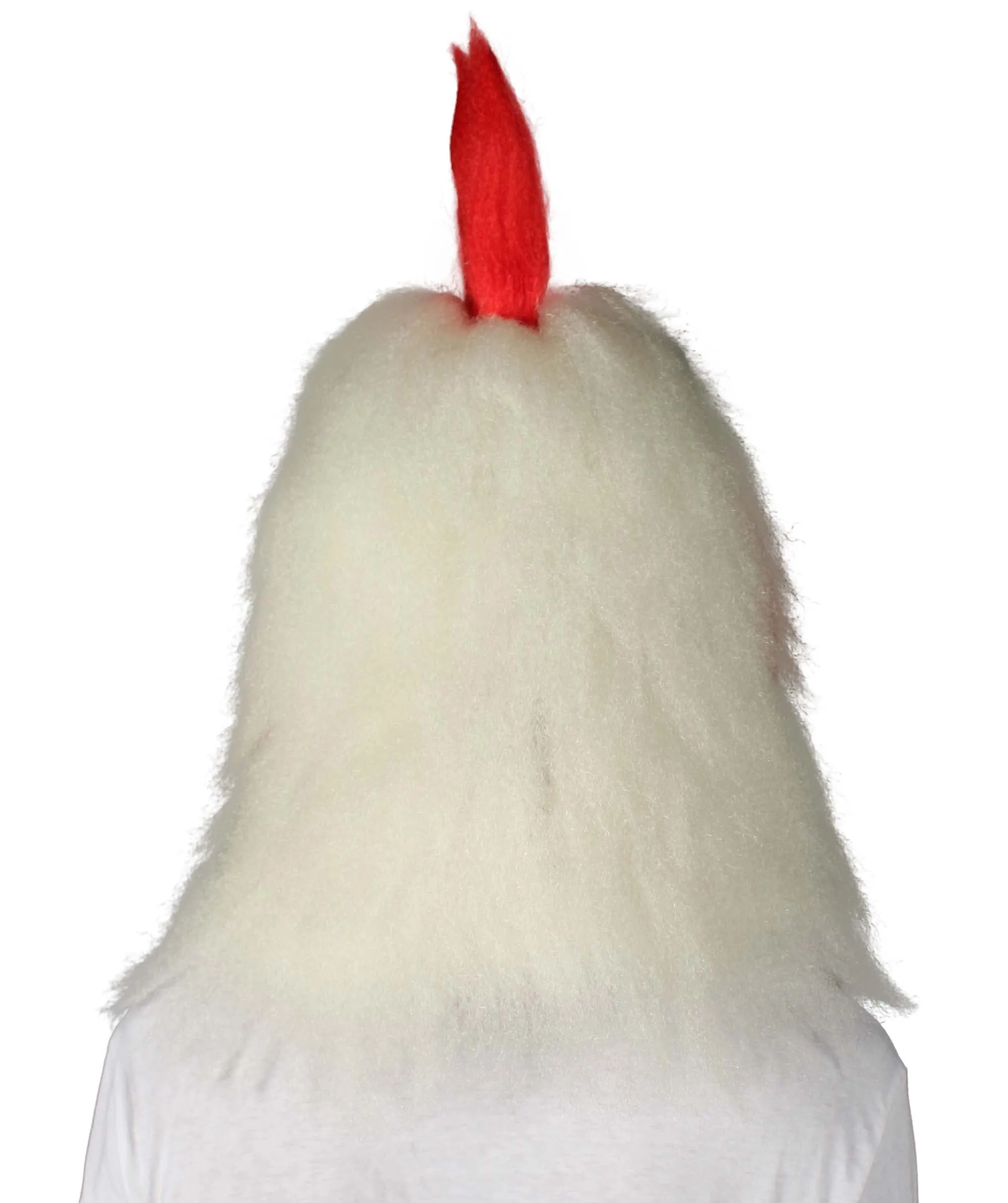 HPO White Chicken Wig with Mask  - Long Synthetic Fibers