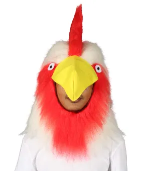 HPO White Chicken Wig with Mask  - Long Synthetic Fibers