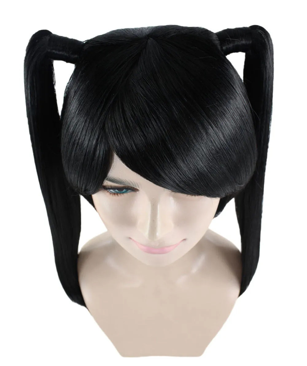 Japanese Anime School Idol Womens Wig | Black Cartoon Ponytail Asian Wig | Premium Breathable Capless Cap