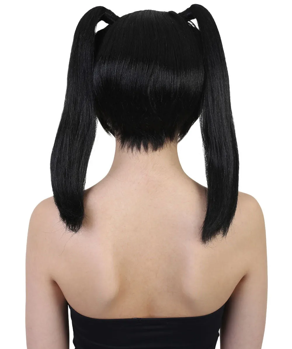 Japanese Anime School Idol Womens Wig | Black Cartoon Ponytail Asian Wig | Premium Breathable Capless Cap