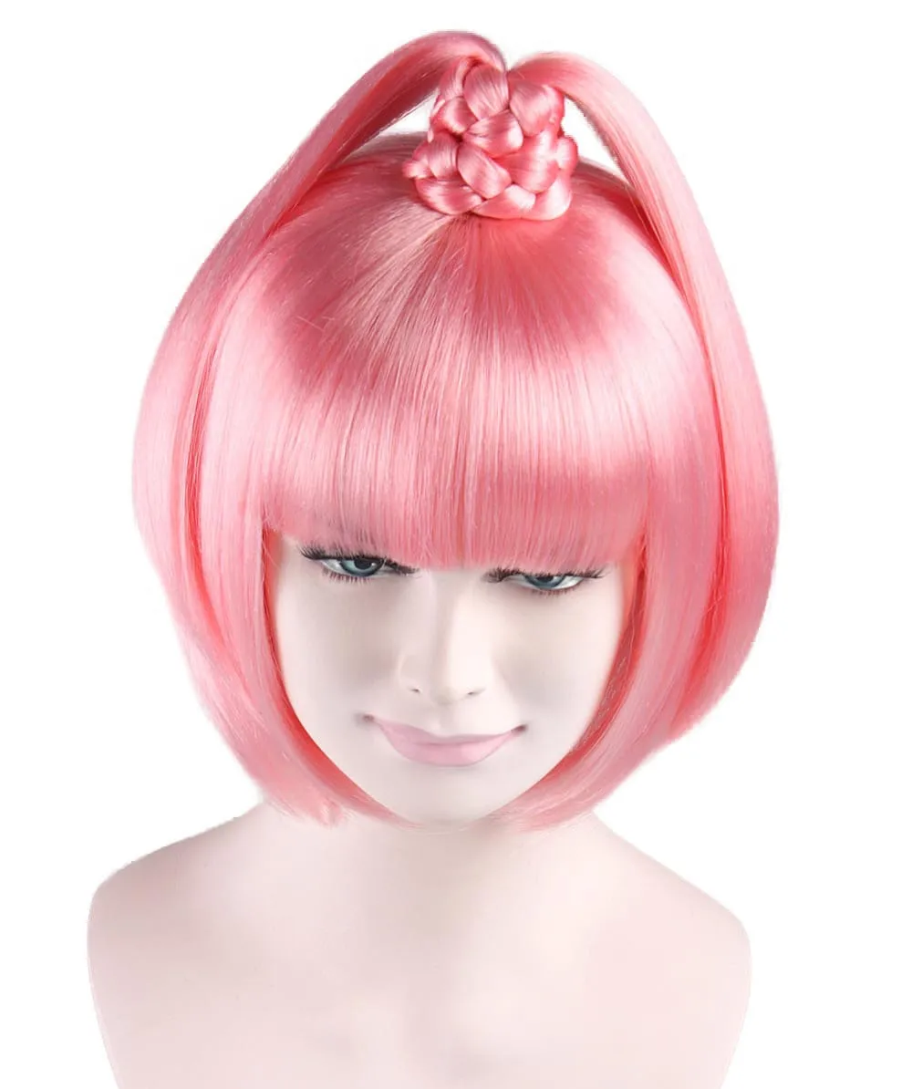 Kawaii Pink Womens Wig | Character Bob Cosplay Halloween Wig | Premium Breathable Capless Cap